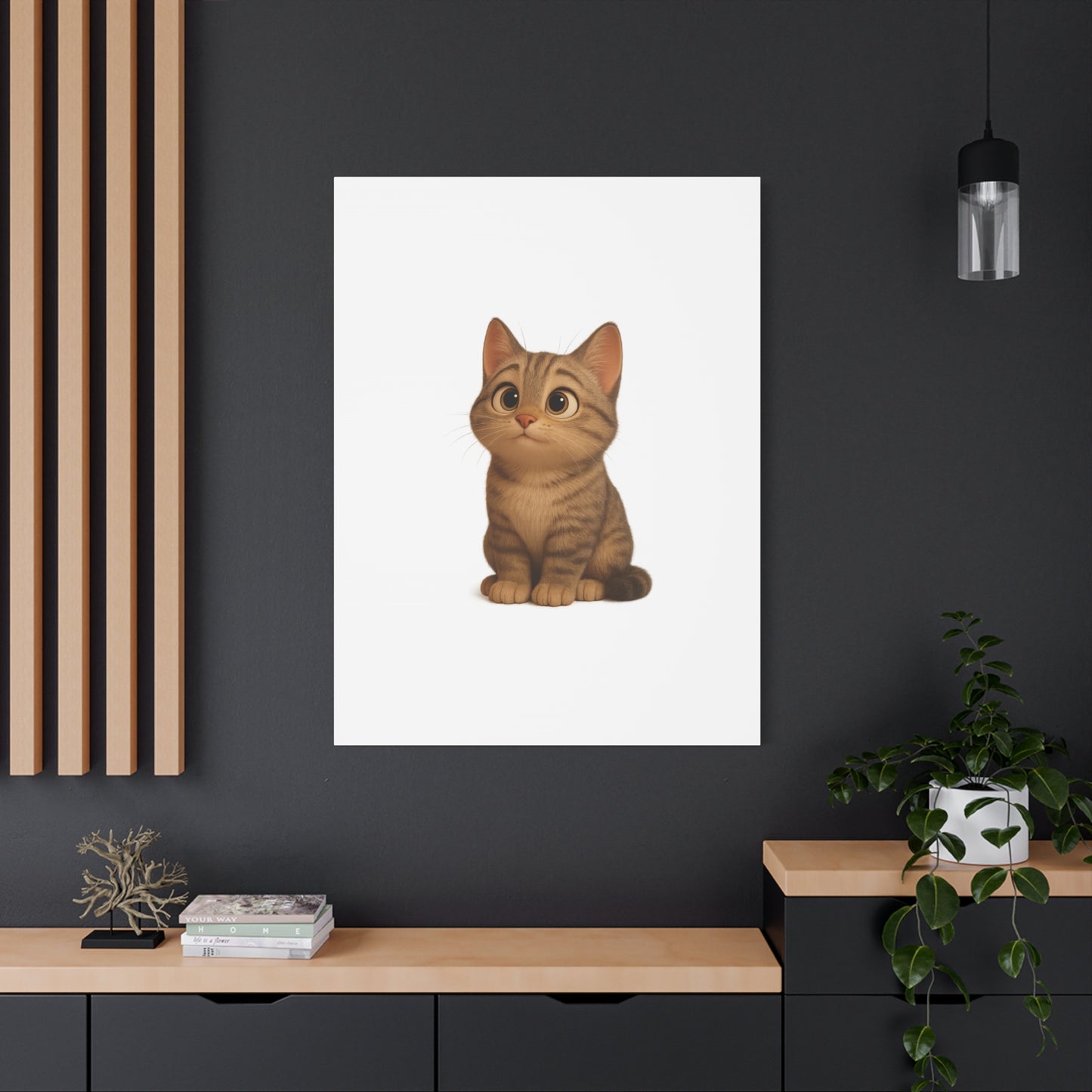 Adorable Cat Canvas Art, Cute Cat Wall Decor, Pet Lover Gift, Nursery Wall Art, Animal Print, Modern Home Decor