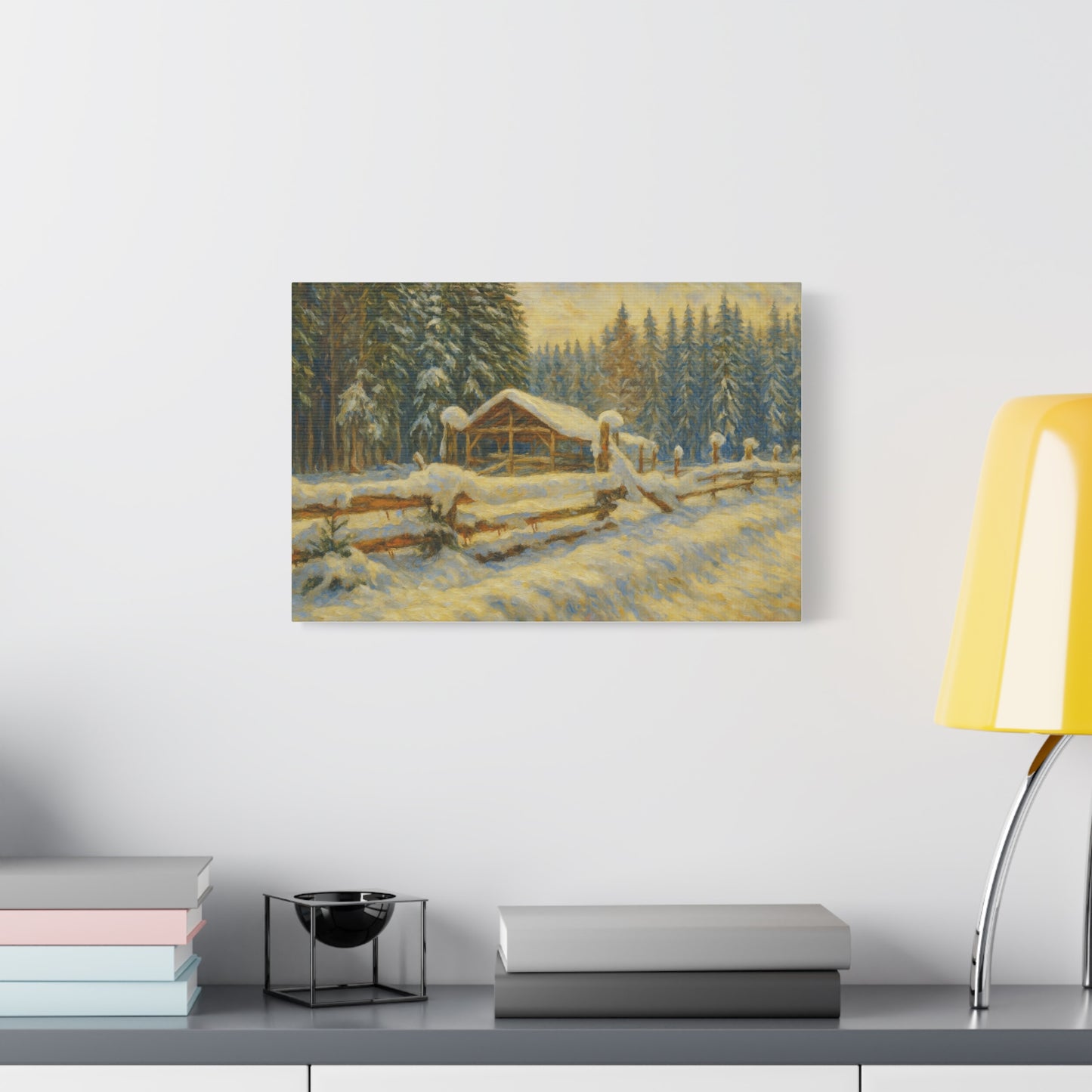 Canvas Wall Art, Winter Landscape Print, Home Decor, Rustic Art, Gift for Nature Lovers, Holiday Decoration