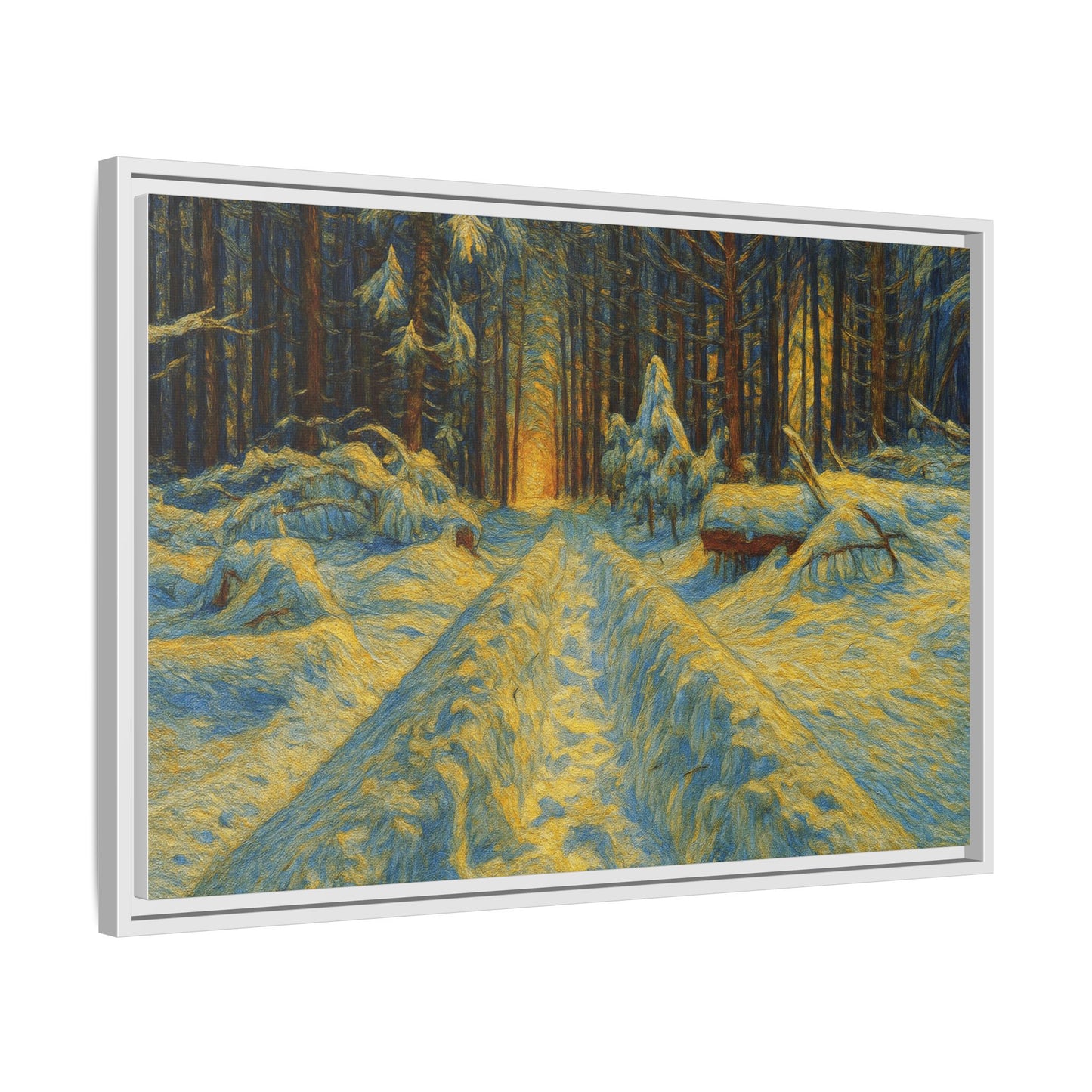 Canvas Art, Winter Landscape Wall Decor, Nature Lovers Gift, Seasonal Decor, Holiday Wall Art, Cozy Home Decoration, Framed Matte Canvas