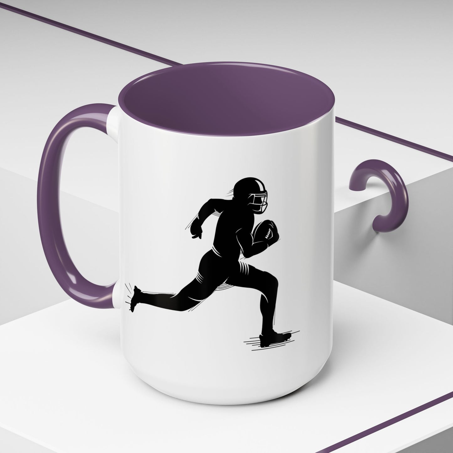 Football Player Themed Accent Coffee Mug, Sports Fan Gift, Unique Mug for Athletes, Coffee Lover, Game Day Essential