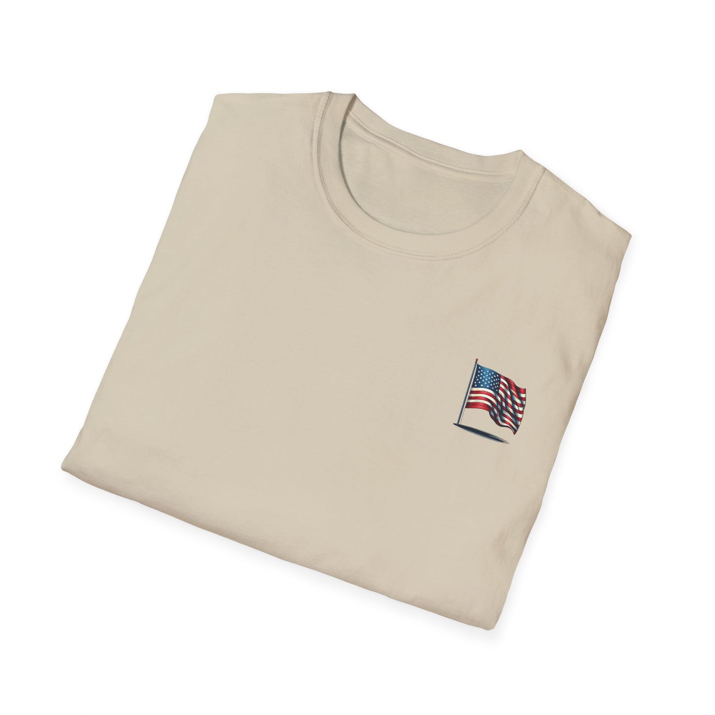 Patriotic Unisex Softstyle T-Shirt, American Flag Tee, USA Pride Shirt, Perfect for Independence Day, Casual Wear