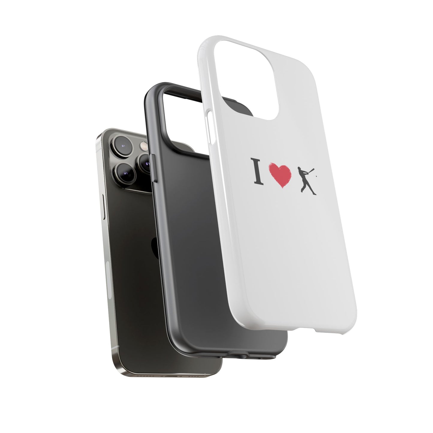 Baseball Love Phone Case, Tough Cases for Sports Lovers, i Heart Baseball Protection, Gift for Players, Cute Sports Case
