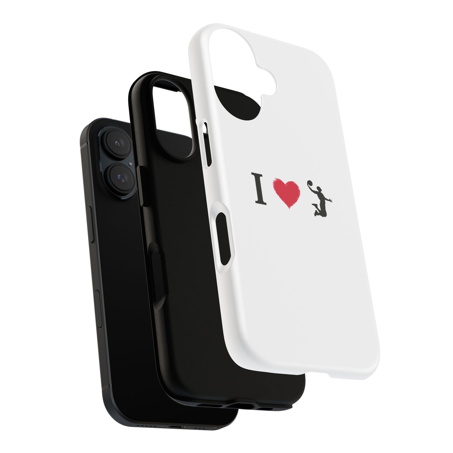 I Love Basketball Phone Case, Sporty Cell Cover, Basketball Gift for Players, Tough Cases, Love for Sports Accessories