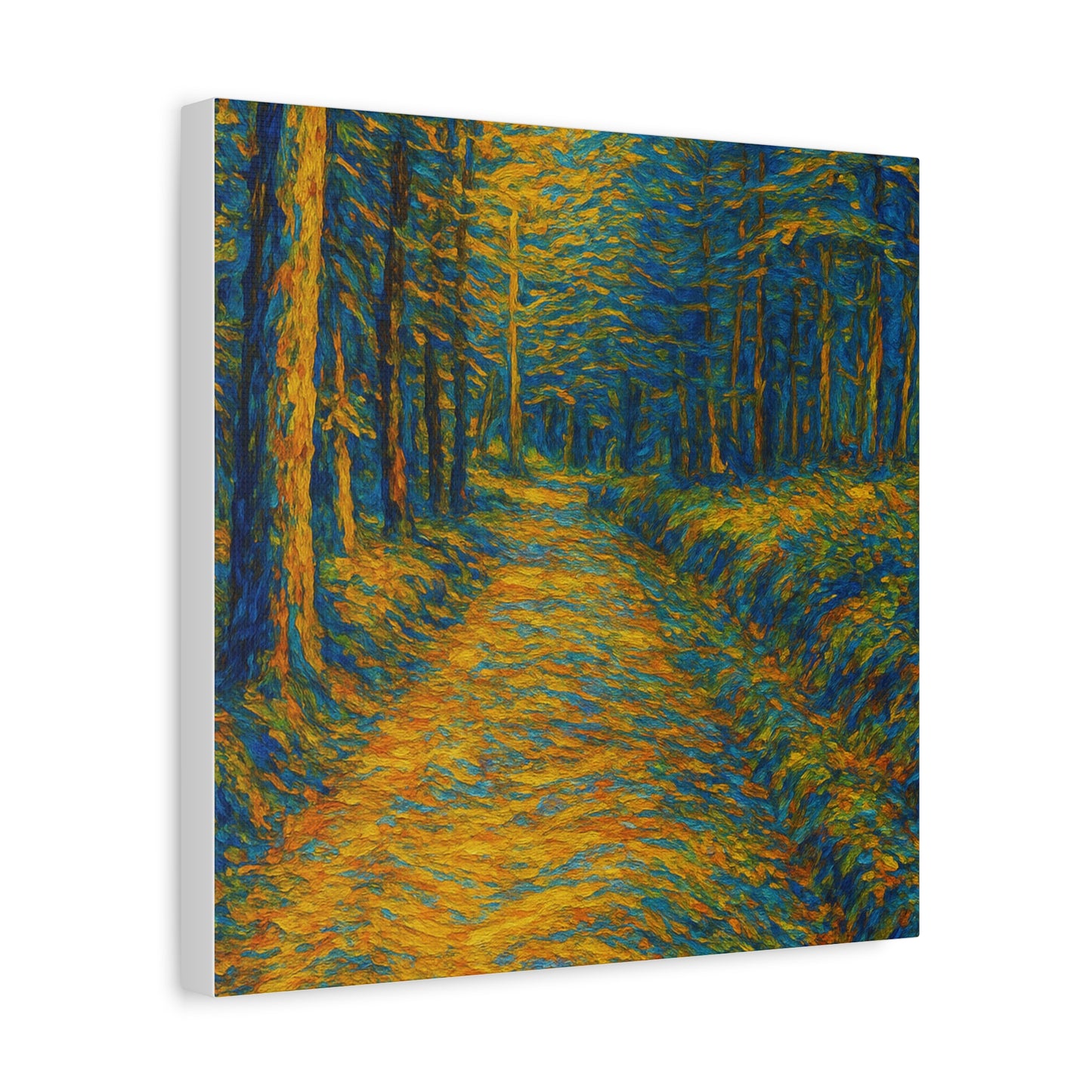 Van Gogh Style Forest Canvas Art | Nature Wall Decor, Home Office Accent, Gift for Nature Lovers, Gallery Wrapped, Living Room Wall Art