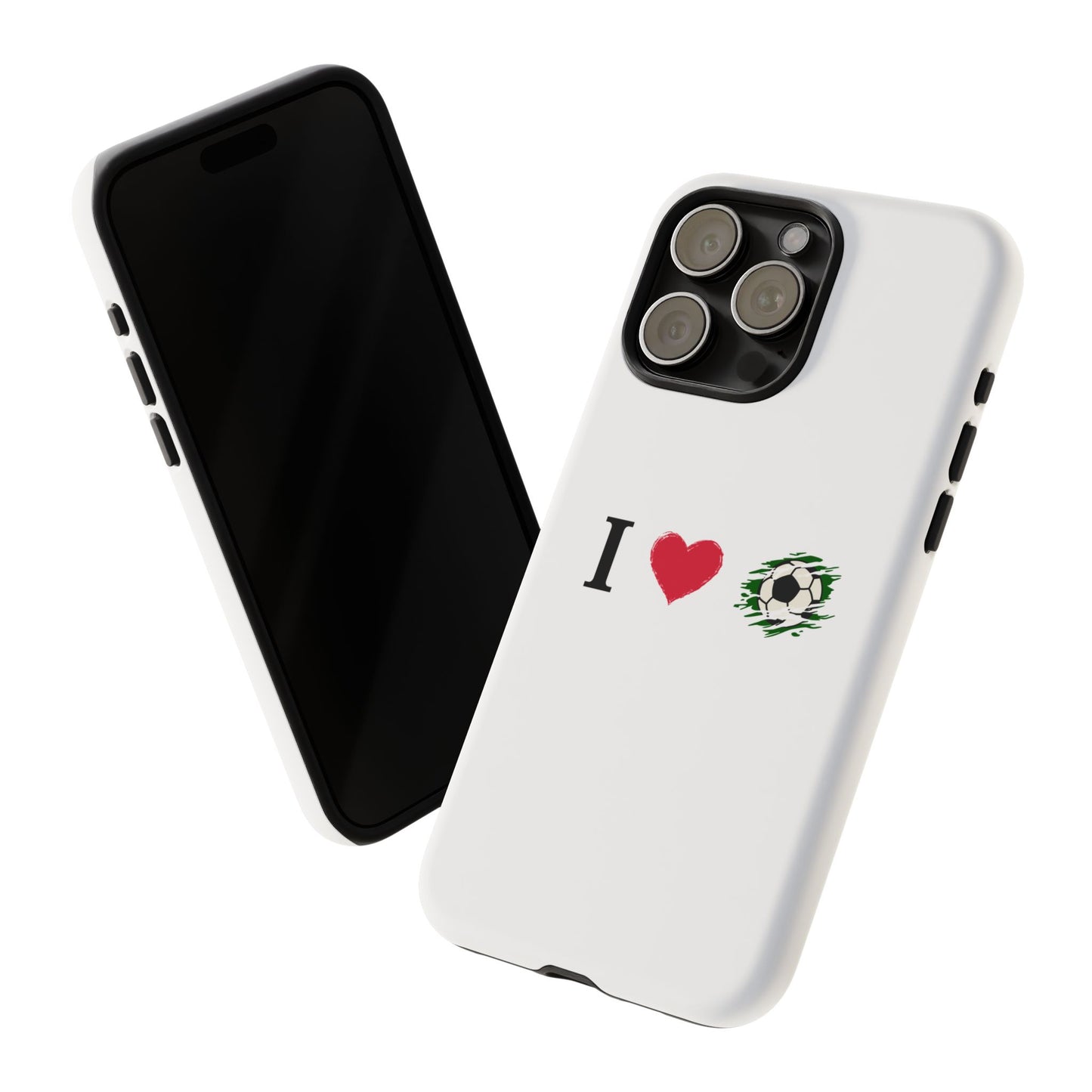 Soccer Phone Case, I Love Soccer, Tough Case Cover, Sporty Phone Accessories, Gift for Soccer Lovers, Unique Soccer Design