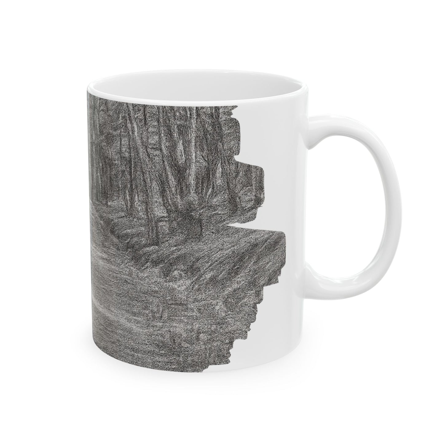 Nature-Inspired Abstract Ceramic Mug | Forest Path Design | Cozy Gift for Coffee Lovers | Home Decor | Nature Lover's Mug