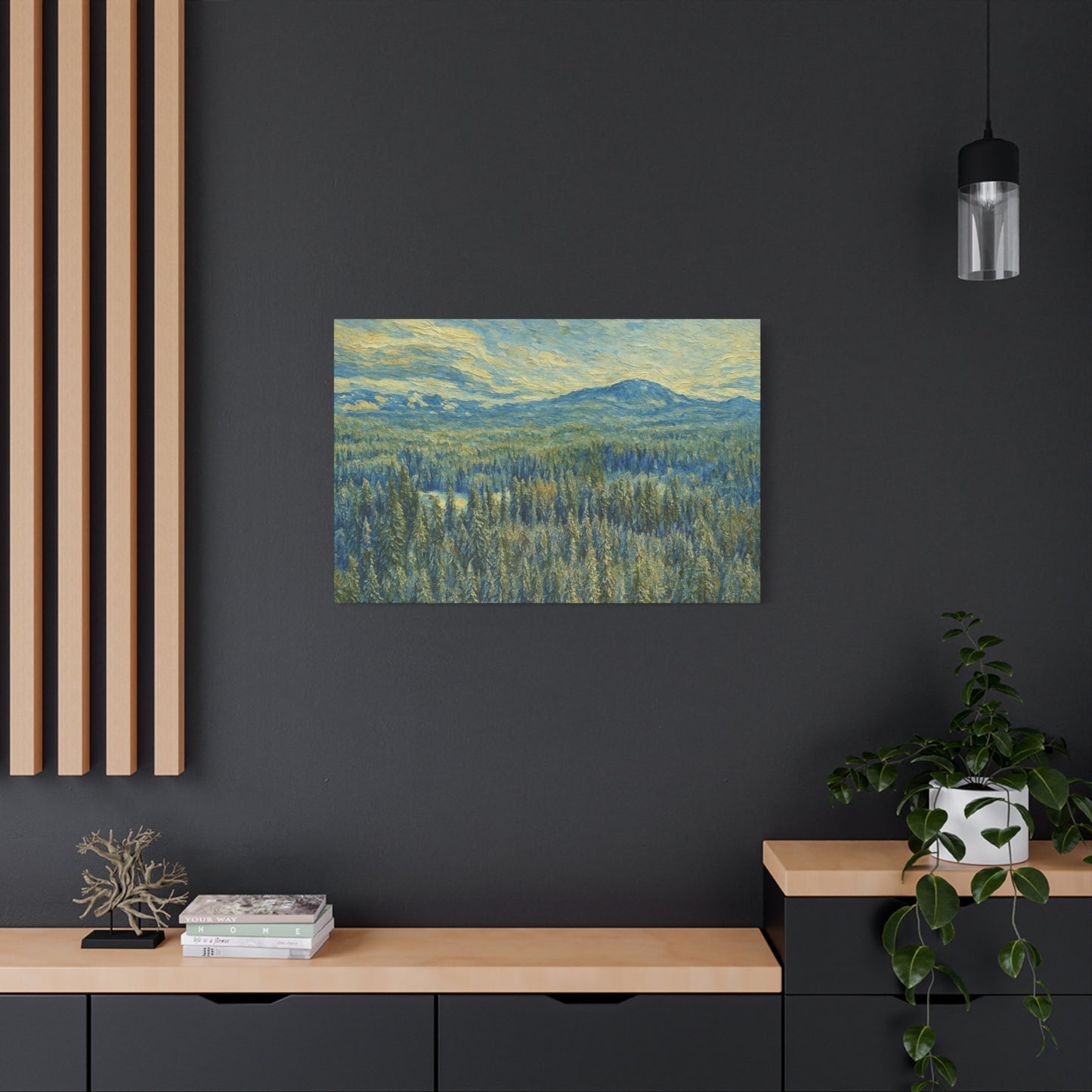 Scenic Landscape Canvas Print, Rustic Home Decor, Wall Art for Nature Lovers, Gift for Art Enthusiasts, Serene Forest Artwork