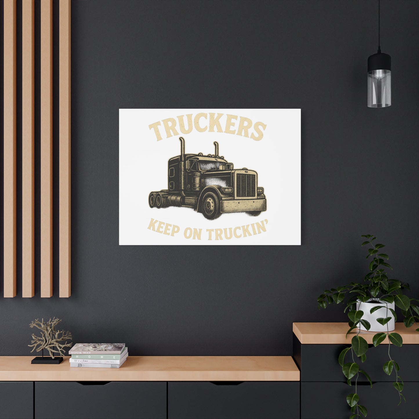 Truckers Canvas Wall Art, Keep on Truckin' Decor, Gift for Drivers, Trucking Artwork, Transportation Gift