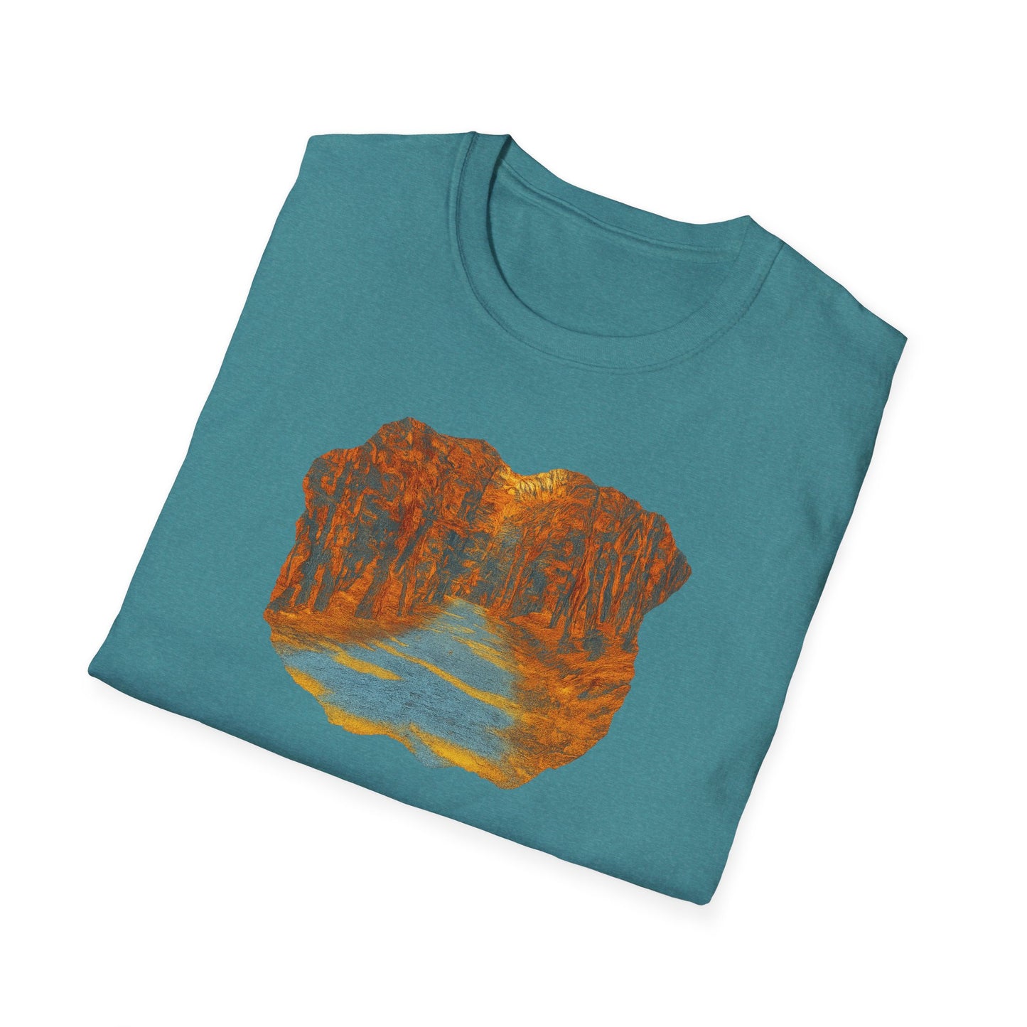 Nature-Inspired Unisex Softstyle T-Shirt, Outdoor Lover Gift, Casual Wear, Ideal for Hiking, Nature Trips, Unique Graphic Tee