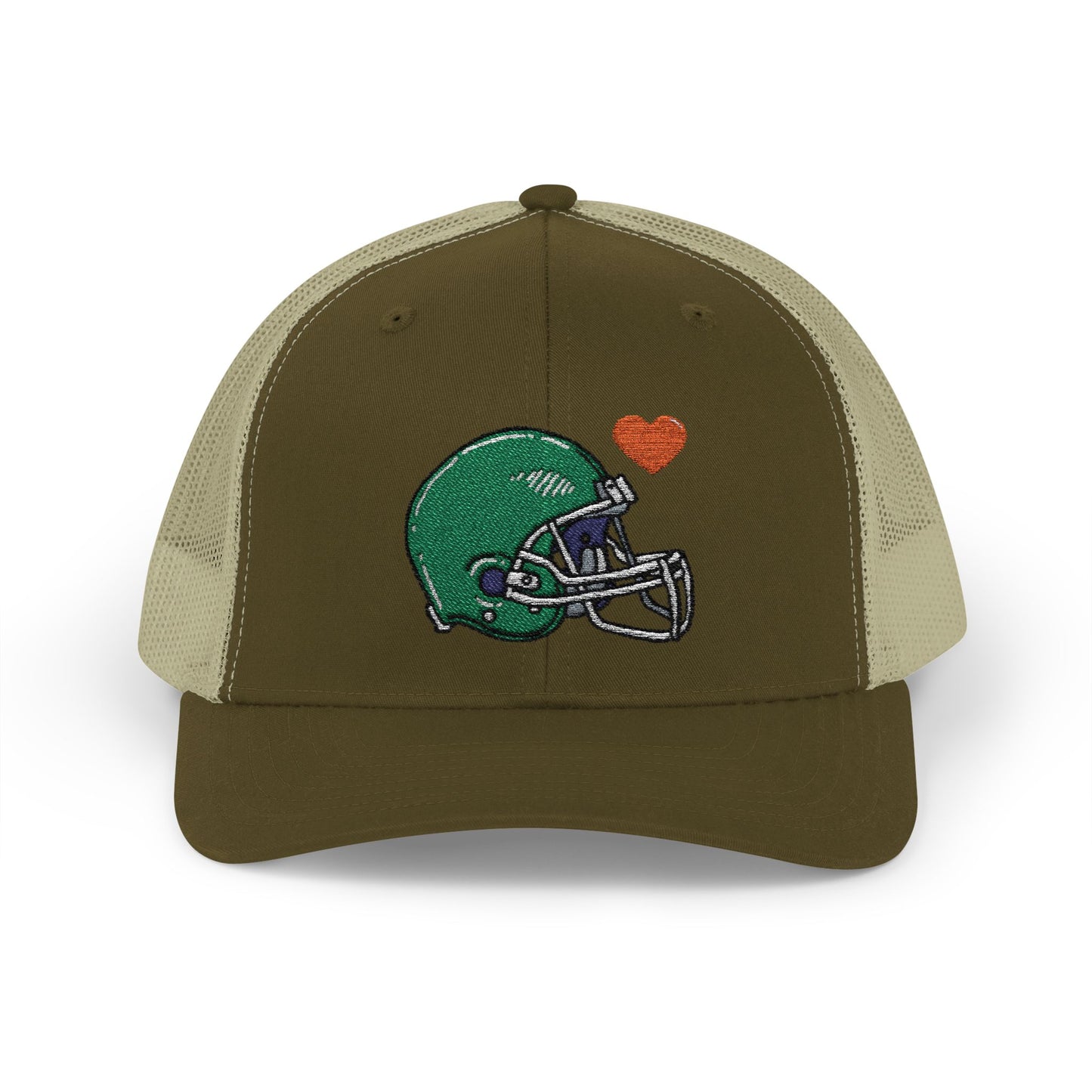 Snapback Trucker Cap with Football Heart Design - Perfect for Sports Fans, Gifts for Gamers, Casual Outings, Tailgating, and Team Spirit