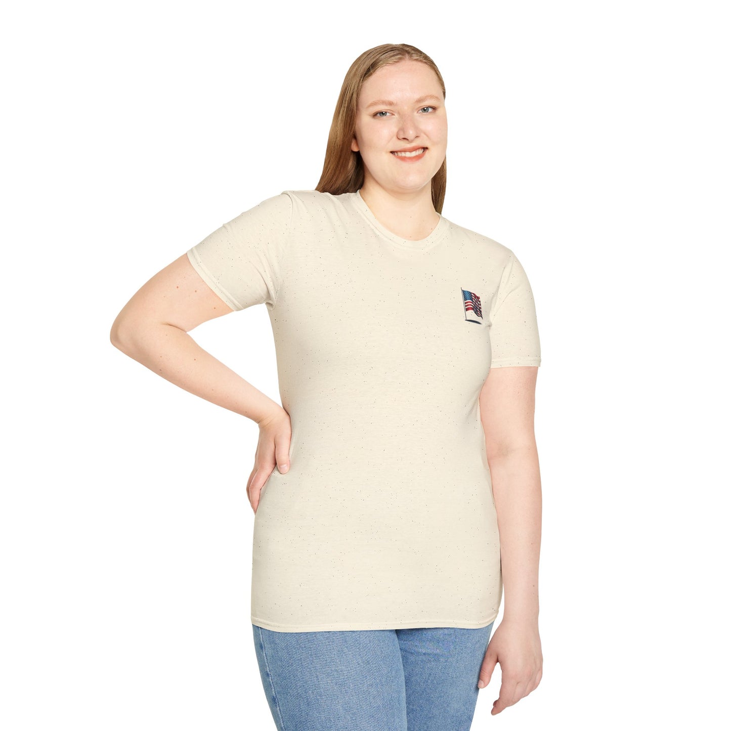 Patriotic Unisex Softstyle T-Shirt, American Flag Tee, USA Pride Shirt, Perfect for Independence Day, Casual Wear