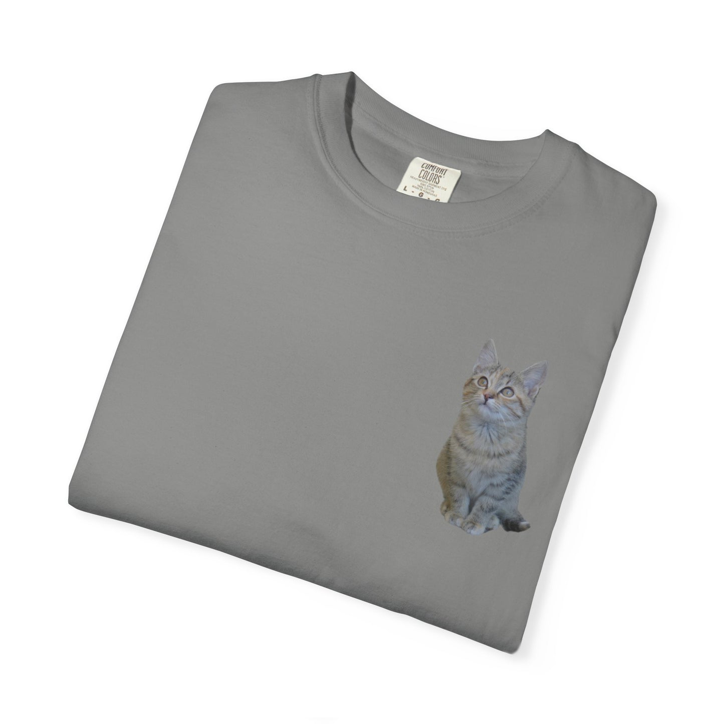 Whimsical Cat Pocket T-Shirt for Cat Lovers