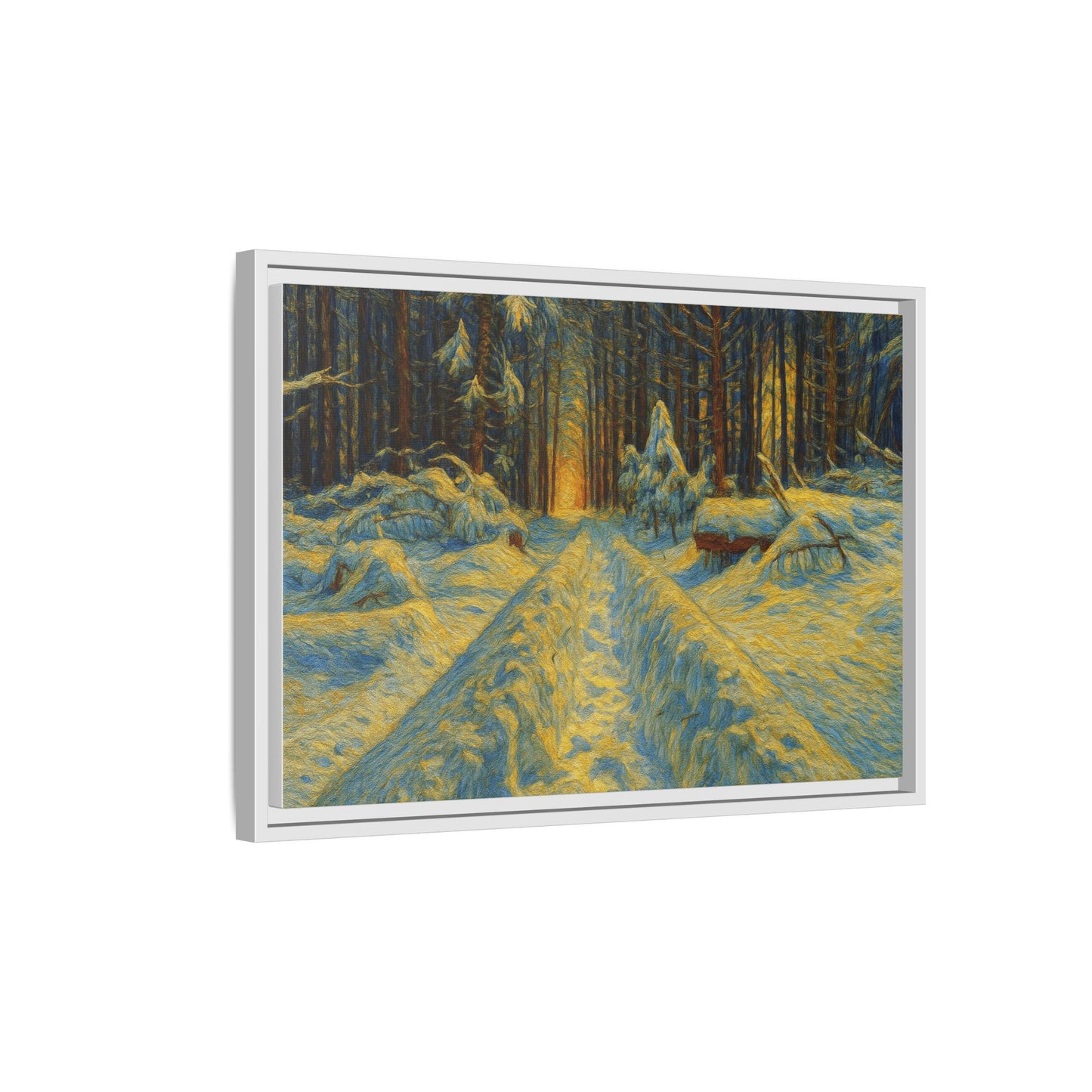 Canvas Art, Winter Landscape Wall Decor, Nature Lovers Gift, Seasonal Decor, Holiday Wall Art, Cozy Home Decoration, Framed Matte Canvas