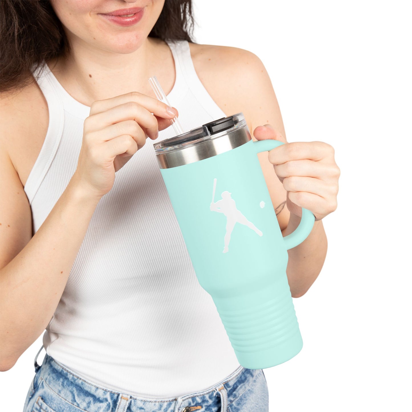 Baseball-Themed Insulated Travel Mug, Perfect for Fans & Athletes, Gift for Sports Lovers, 40oz Drinkware for Home & Road