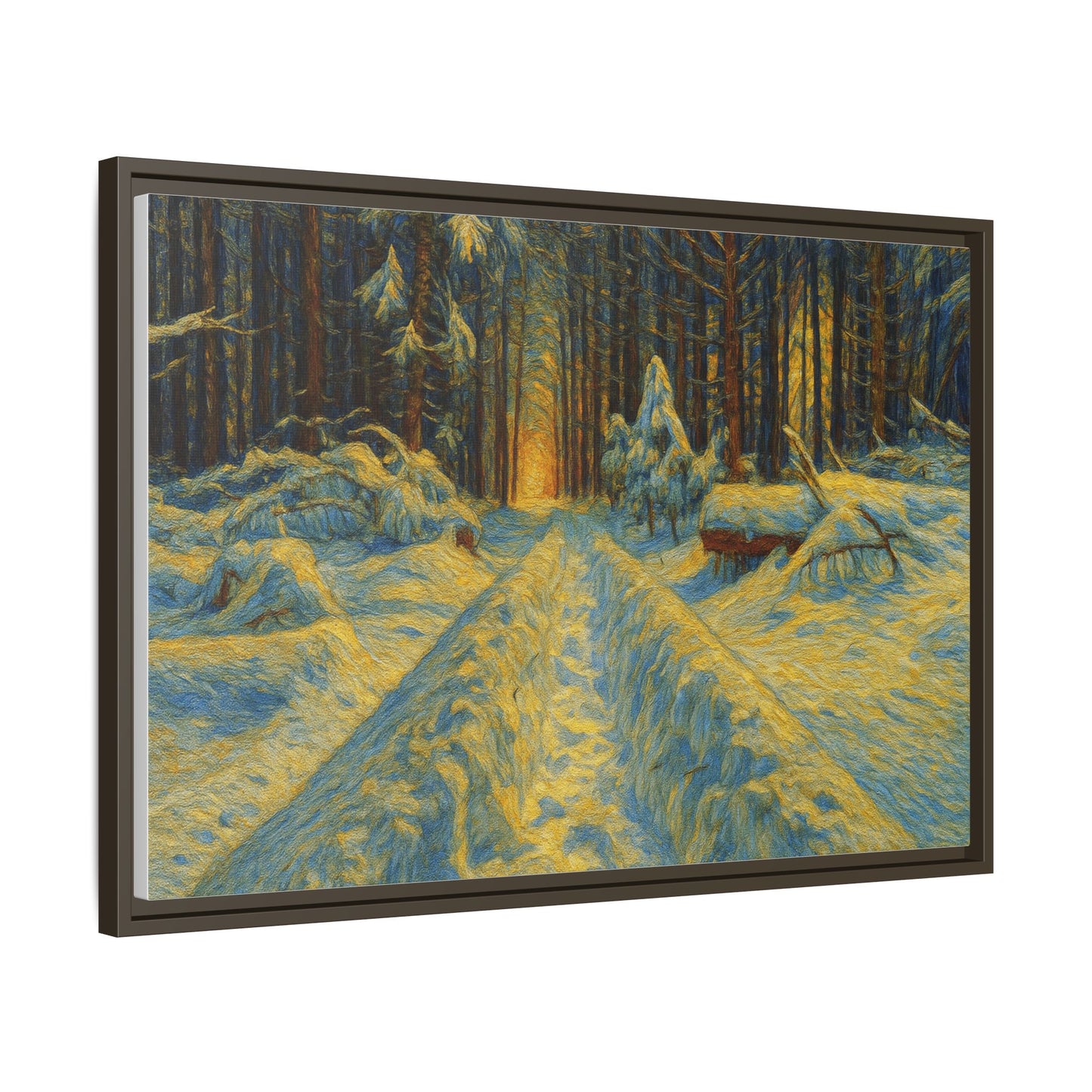 Canvas Art, Winter Landscape Wall Decor, Nature Lovers Gift, Seasonal Decor, Holiday Wall Art, Cozy Home Decoration, Framed Matte Canvas