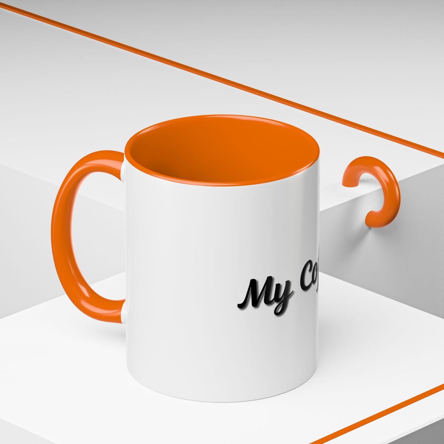 Personalized My Coffee Accent Mug - 11oz & 15oz Coffee Cups for Coffee Lovers