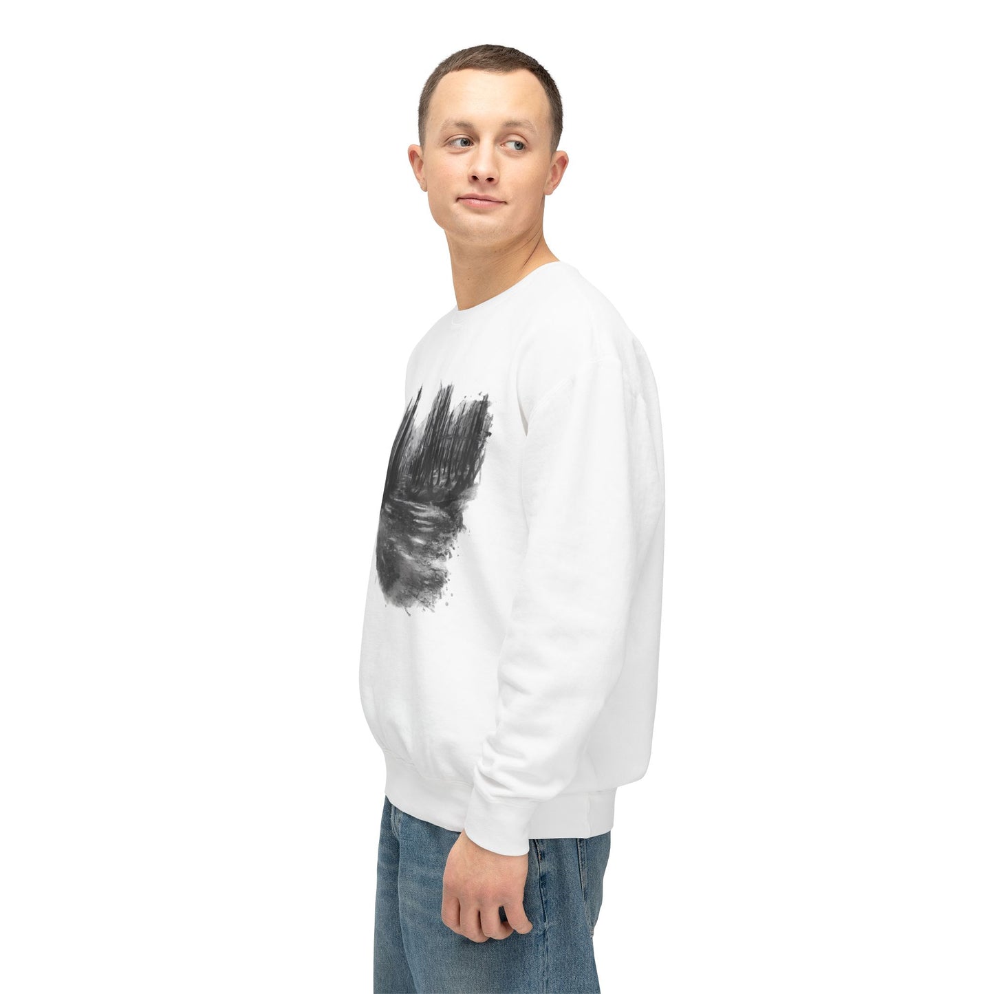 Scenic Minimalist Crewneck Sweatshirt - Cozy Art Tee for Nature Lovers, Gift for Her, Layering Essential, Perfect for Fall, Everyday Wear