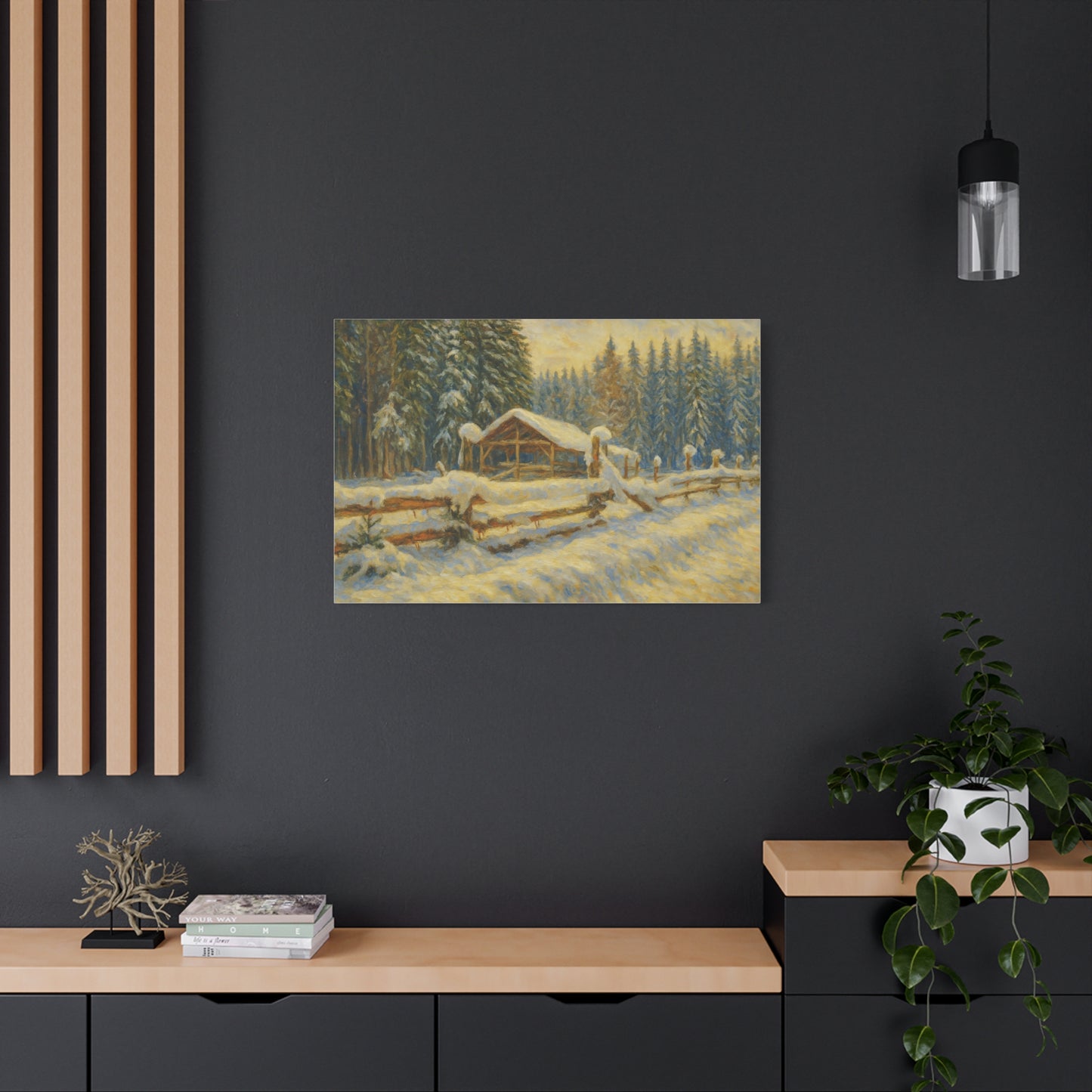 Canvas Wall Art, Winter Landscape Print, Home Decor, Rustic Art, Gift for Nature Lovers, Holiday Decoration