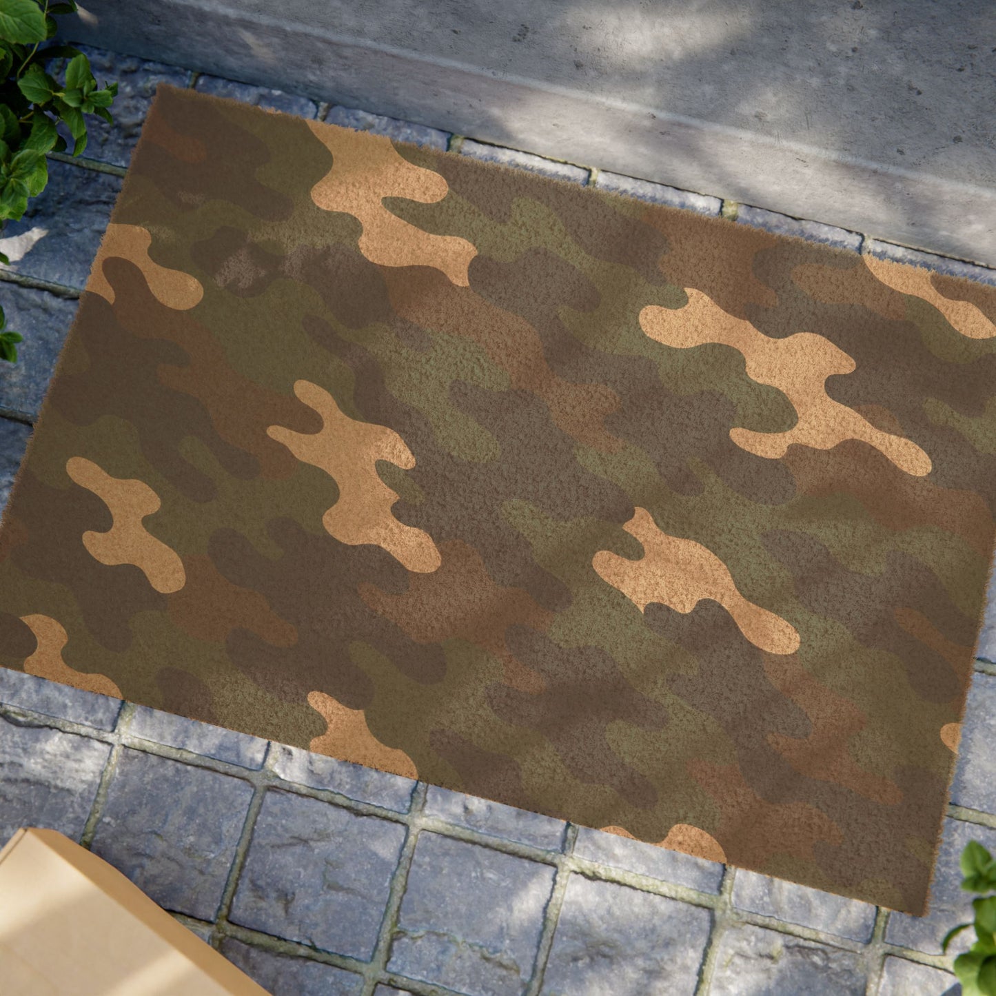 Camo Doormat | Outdoor Entrance Mat | Rustic Home Decor | Military Style Welcome Mat | Unique Gift for Veterans | Camouflage Rug