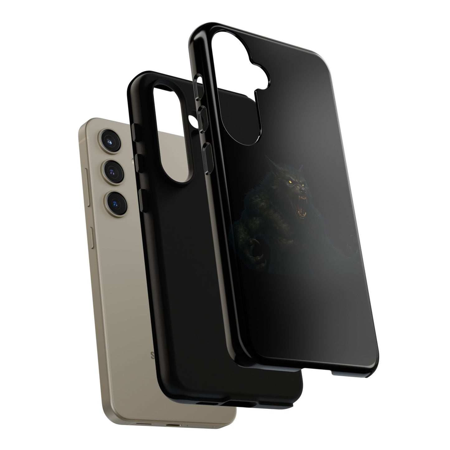 Werewolf Phone Case, Tough Cases, Black Panther Design, Gift for Animal Lovers, Phone Accessories, Fierce Phone Protection