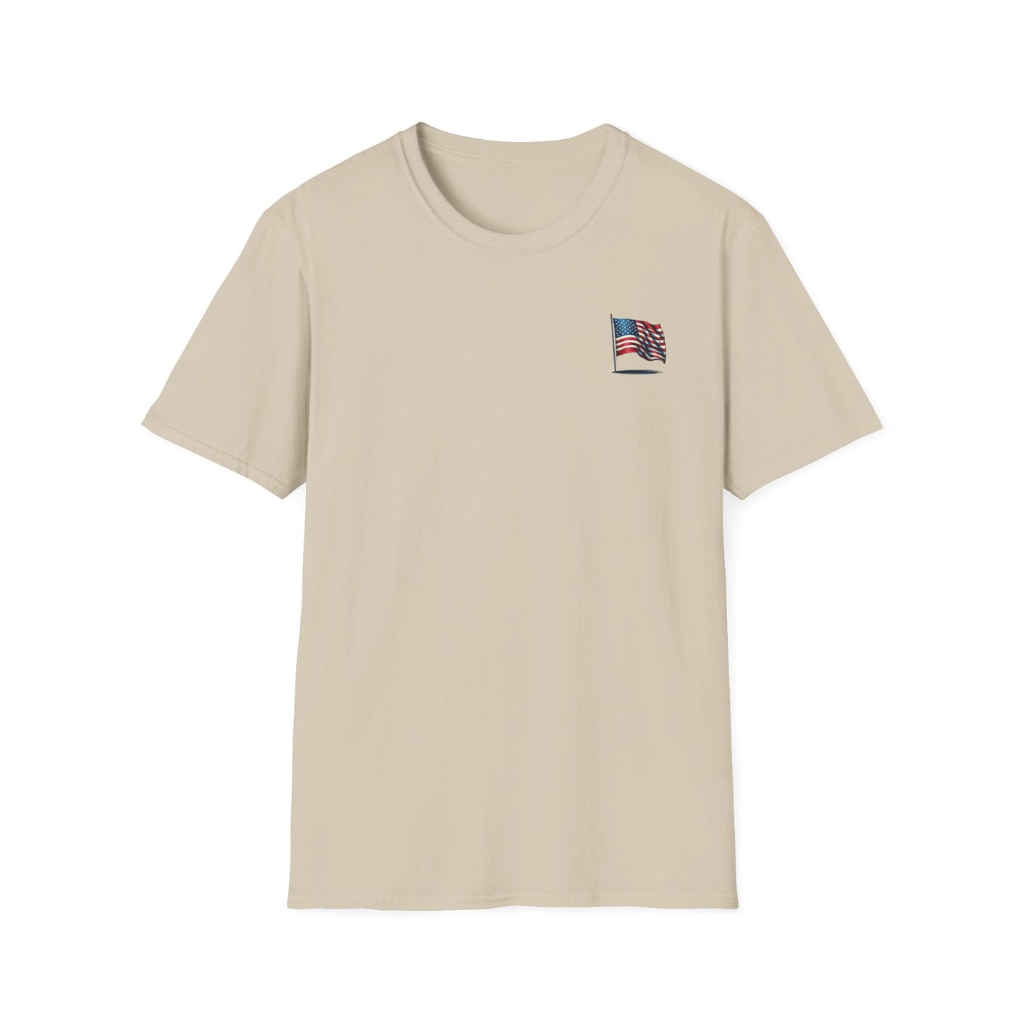 Patriotic Unisex Softstyle T-Shirt, American Flag Tee, USA Pride Shirt, Perfect for Independence Day, Casual Wear