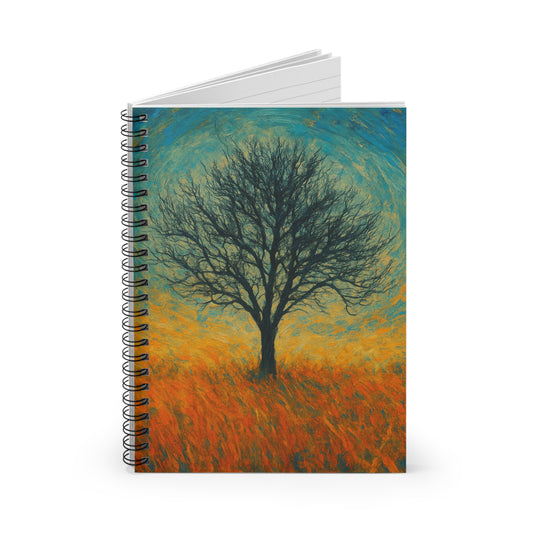 Artistic Tree Spiral Notebook - Ruled Pages, Nature Lover Gift, Journal for Notes, School Supplies, Unique Stationery