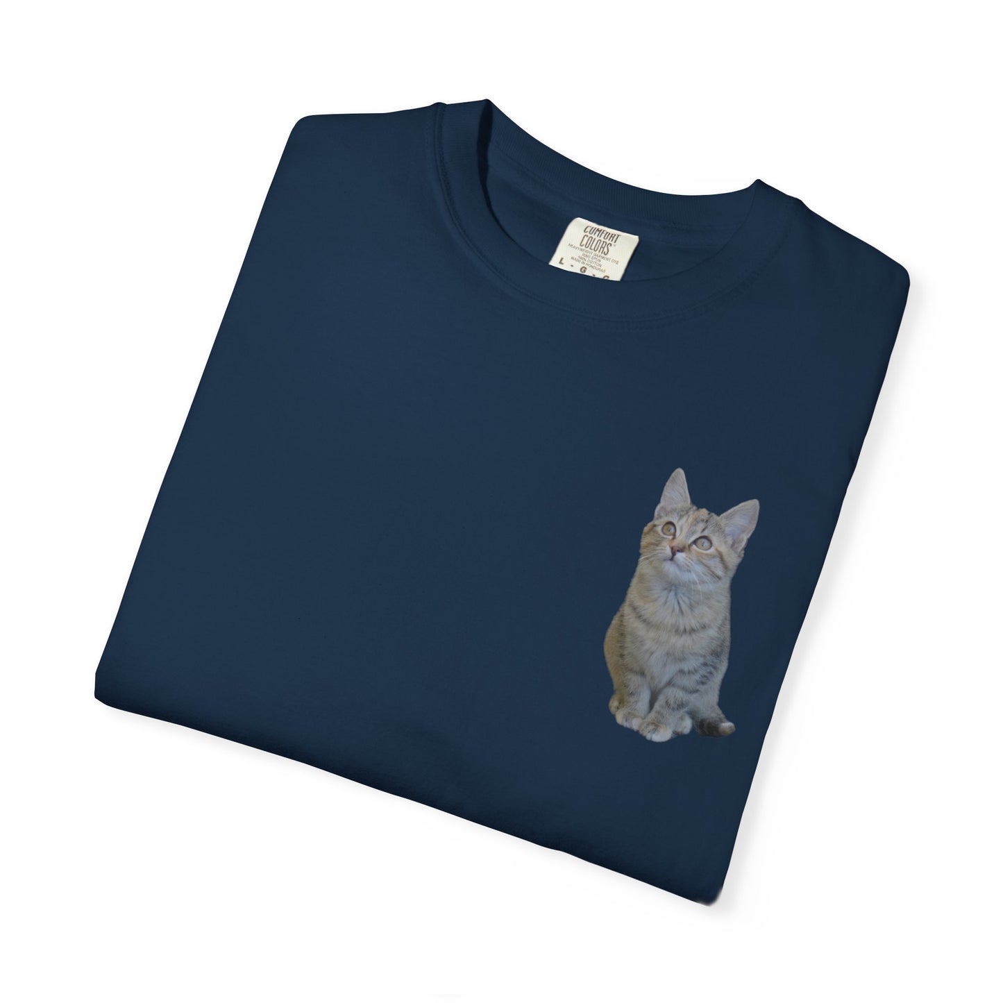 Whimsical Cat Pocket T-Shirt for Cat Lovers