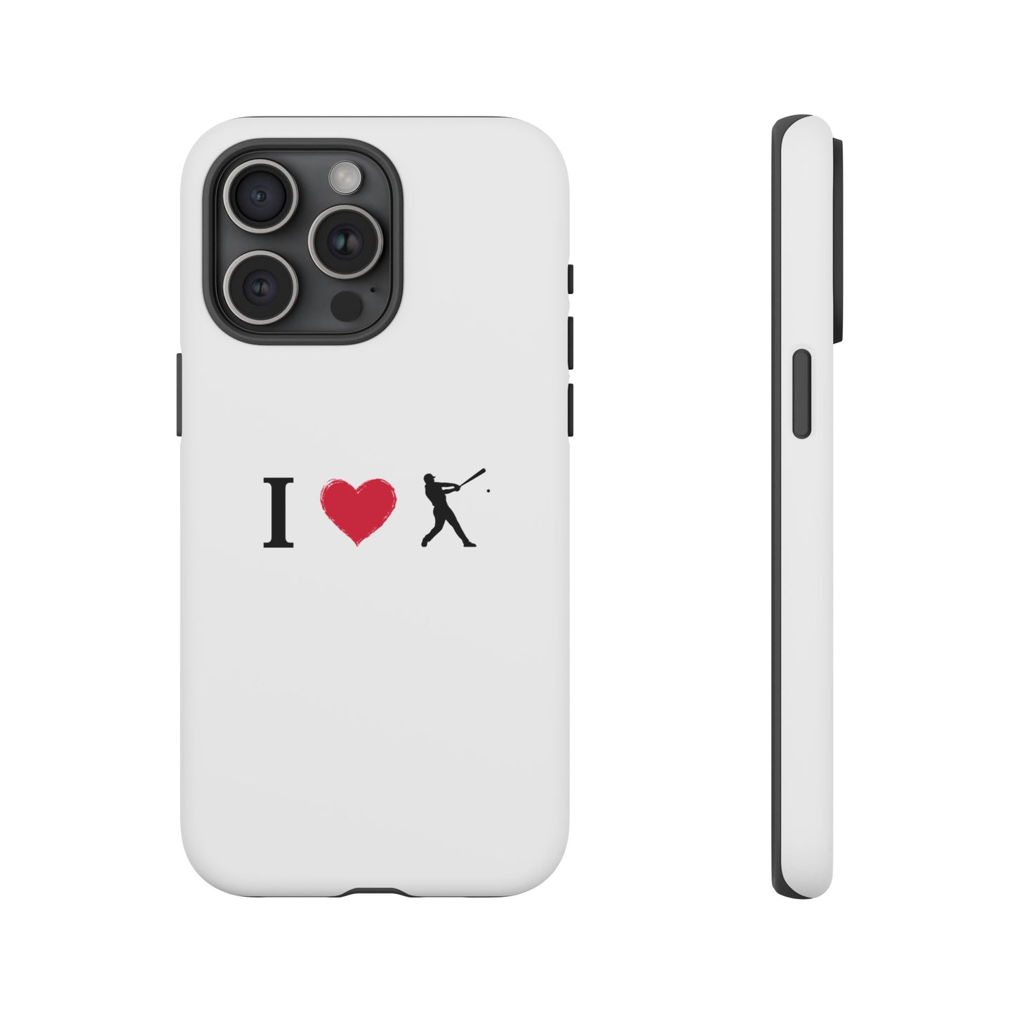 Baseball Love Phone Case, Tough Cases for Sports Lovers, i Heart Baseball Protection, Gift for Players, Cute Sports Case