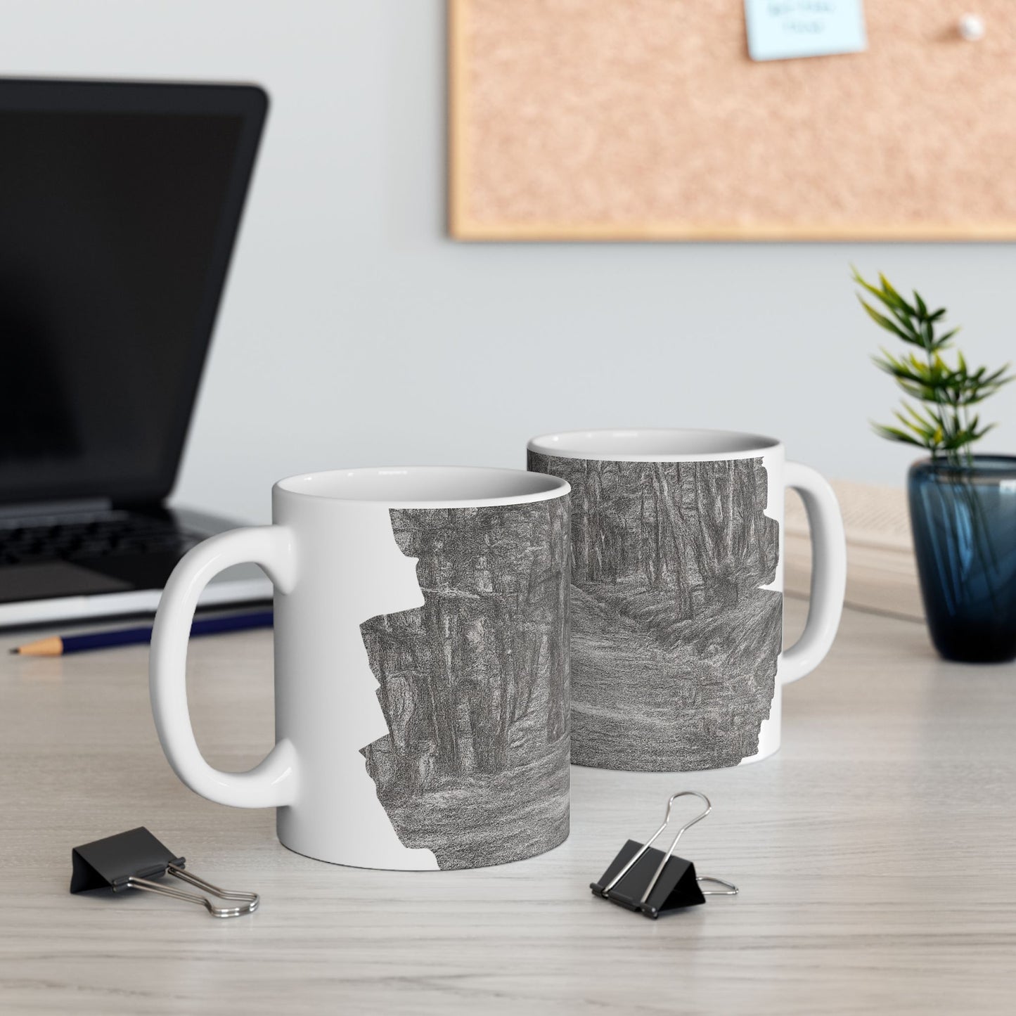 Nature-Inspired Abstract Ceramic Mug | Forest Path Design | Cozy Gift for Coffee Lovers | Home Decor | Nature Lover's Mug