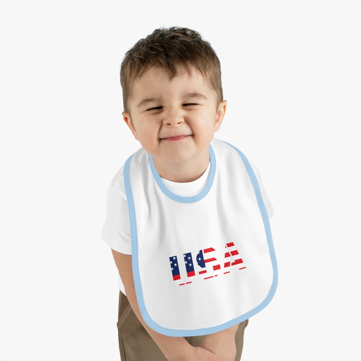 USA Bib for Babies, Americana Baby Bib, Infant Dining Essential, Gift for New Parents, Baby Shower, Fourth of July