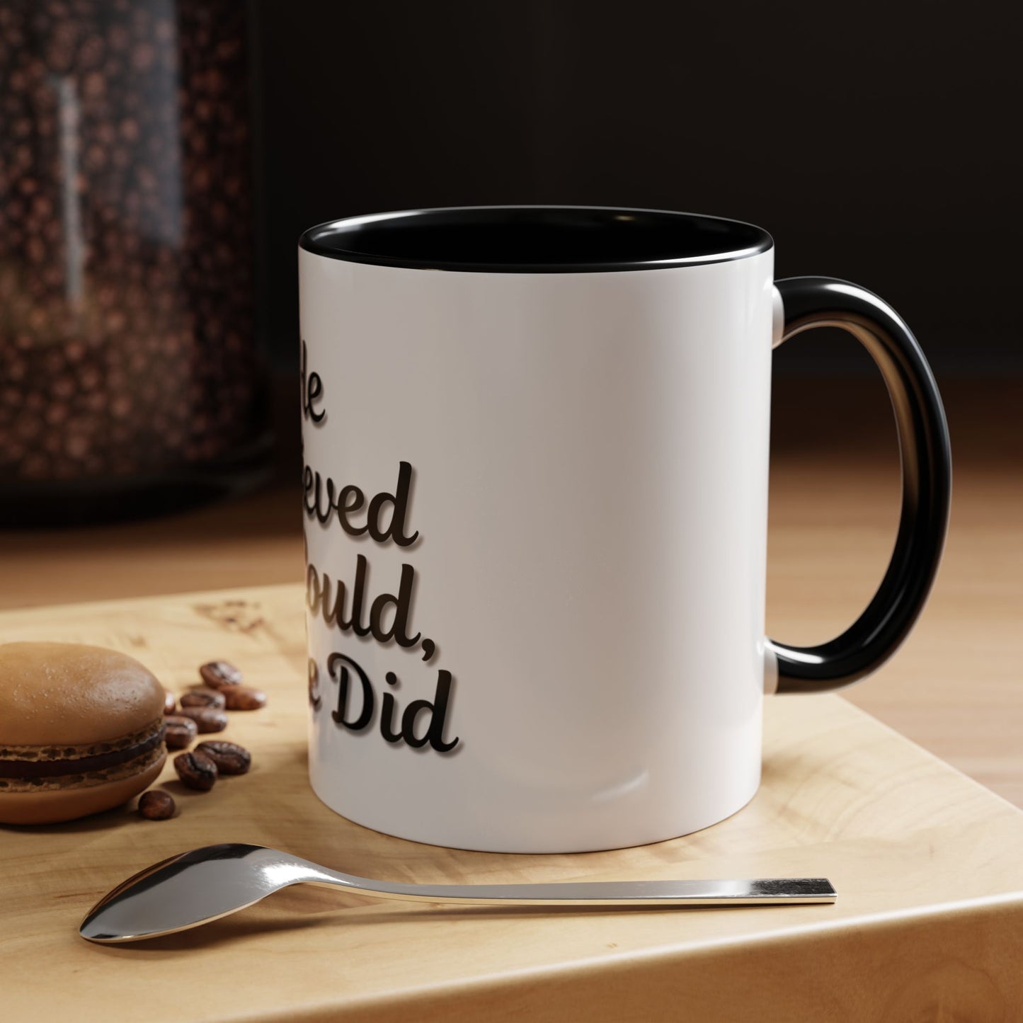 Inspirational Accent Coffee Mug - 'He Believed He Could, So He Did' - Perfect Gift for Motivational Moments