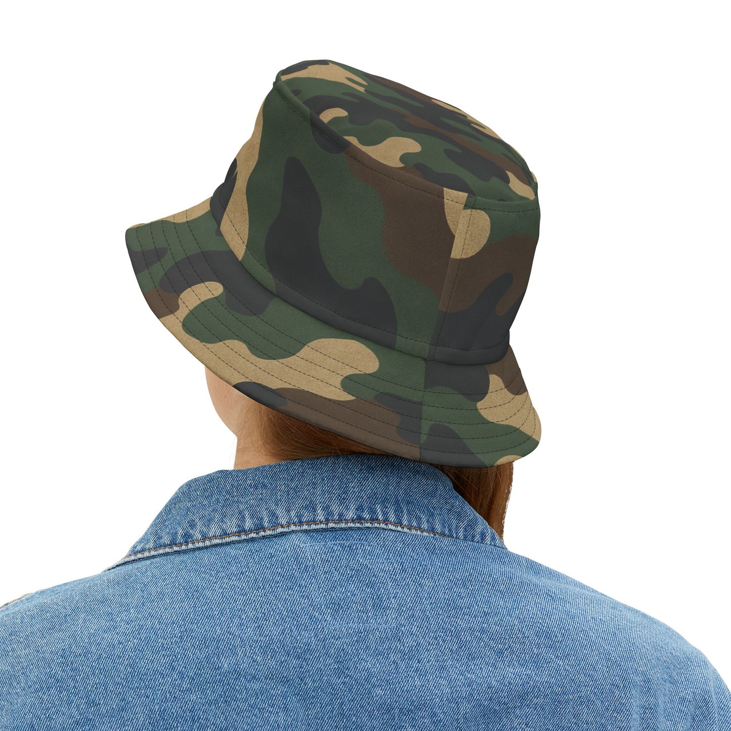 Camouflage Bucket Hat - Trendy AOP Headwear, Summer Fashion Accessory, Outdoor Adventure Cap, Unique Gift for Him/Her, Stylish Festival Hat