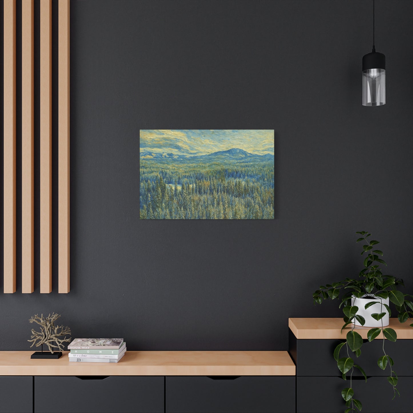 Scenic Landscape Canvas Print, Rustic Home Decor, Wall Art for Nature Lovers, Gift for Art Enthusiasts, Serene Forest Artwork