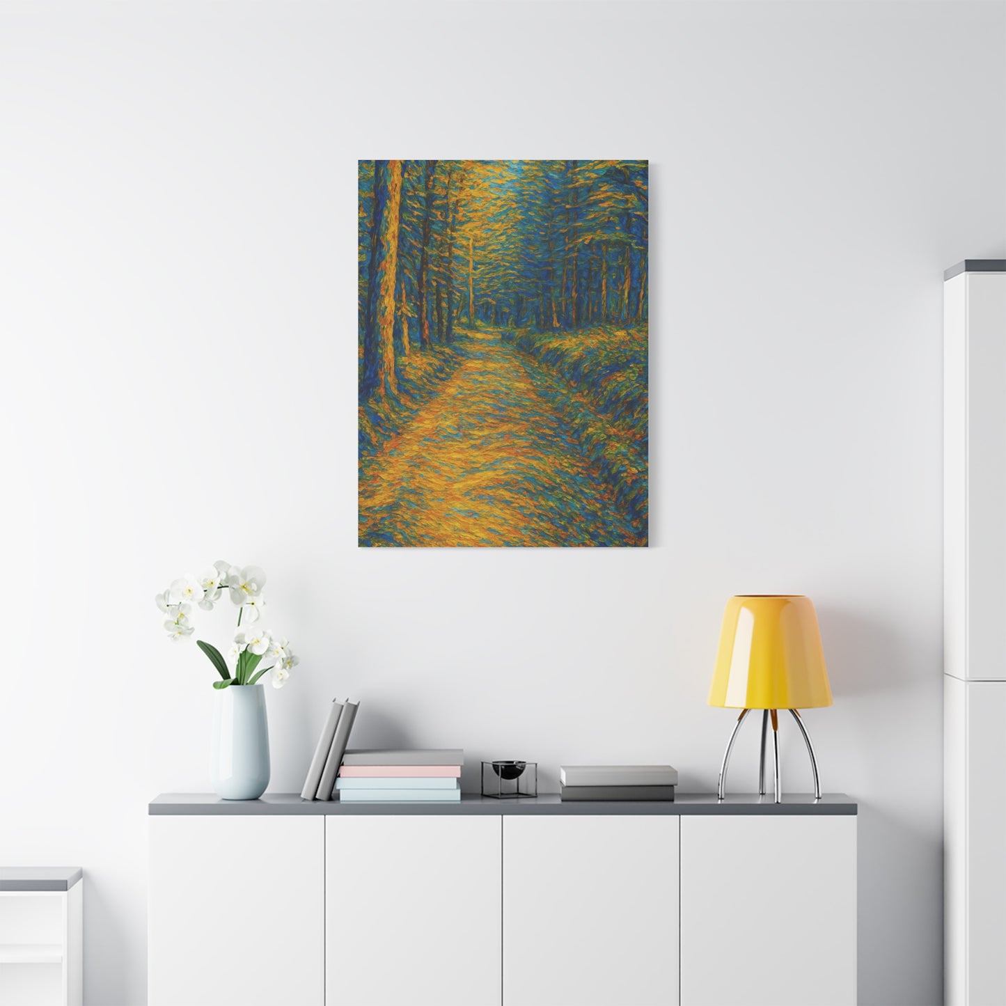 Van Gogh Style Forest Canvas Art | Nature Wall Decor, Home Office Accent, Gift for Nature Lovers, Gallery Wrapped, Living Room Wall Art