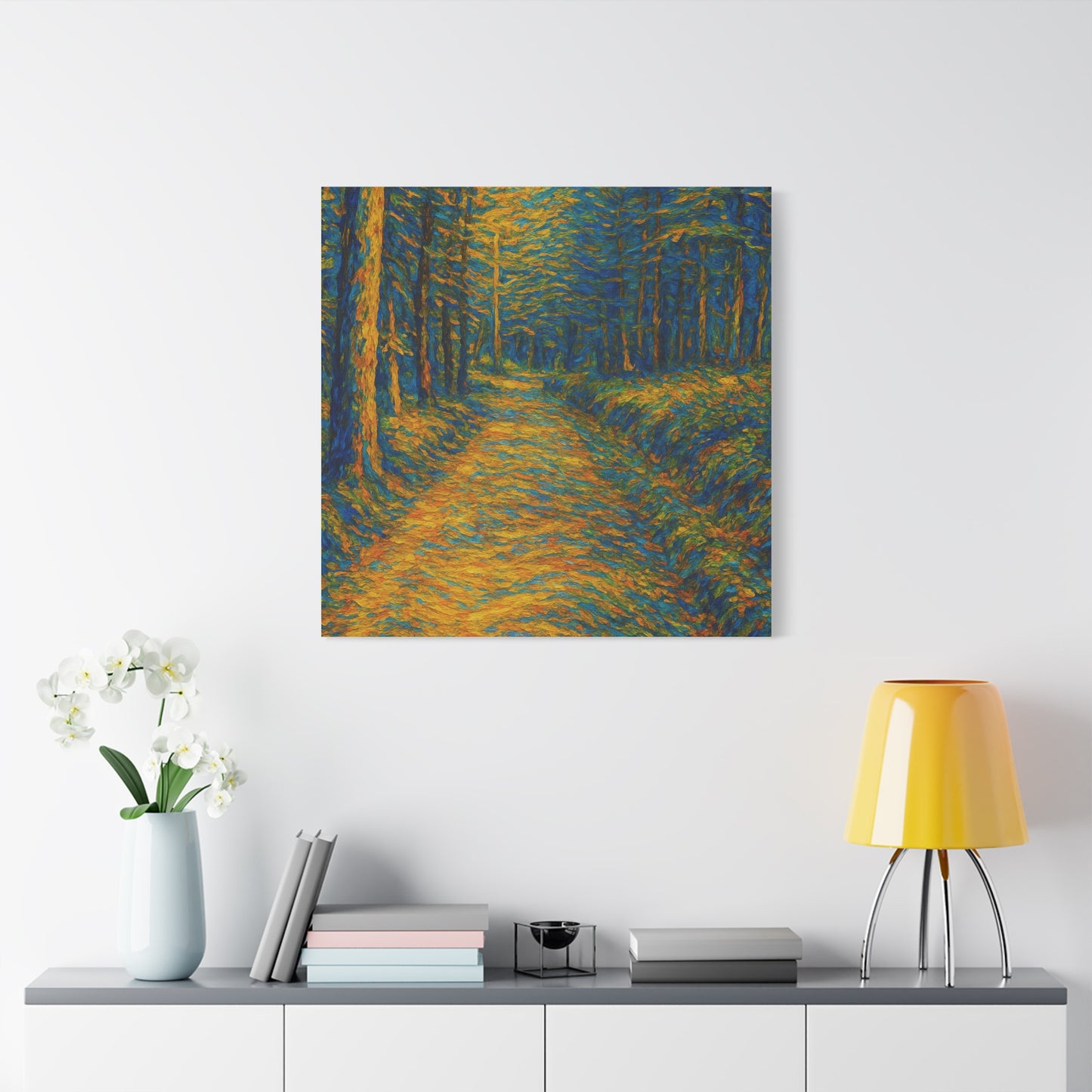 Van Gogh Style Forest Canvas Art | Nature Wall Decor, Home Office Accent, Gift for Nature Lovers, Gallery Wrapped, Living Room Wall Art