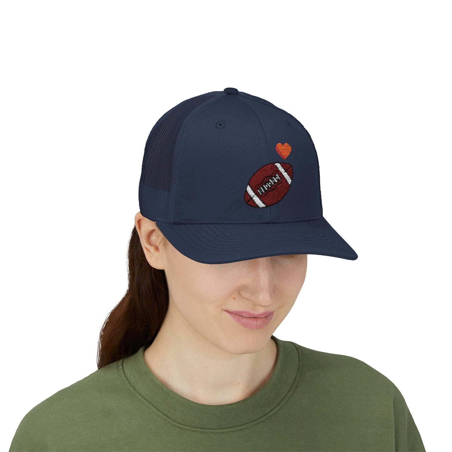 Football Love Snapback Trucker Cap, Sports Hat, Gift for Sports Fans, Casual Wear, Outdoor Activities