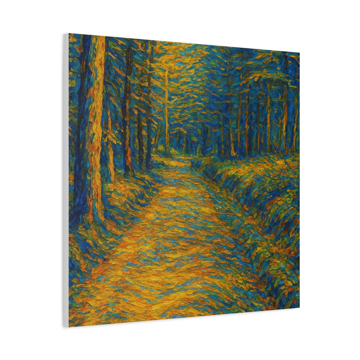 Van Gogh Style Forest Canvas Art | Nature Wall Decor, Home Office Accent, Gift for Nature Lovers, Gallery Wrapped, Living Room Wall Art