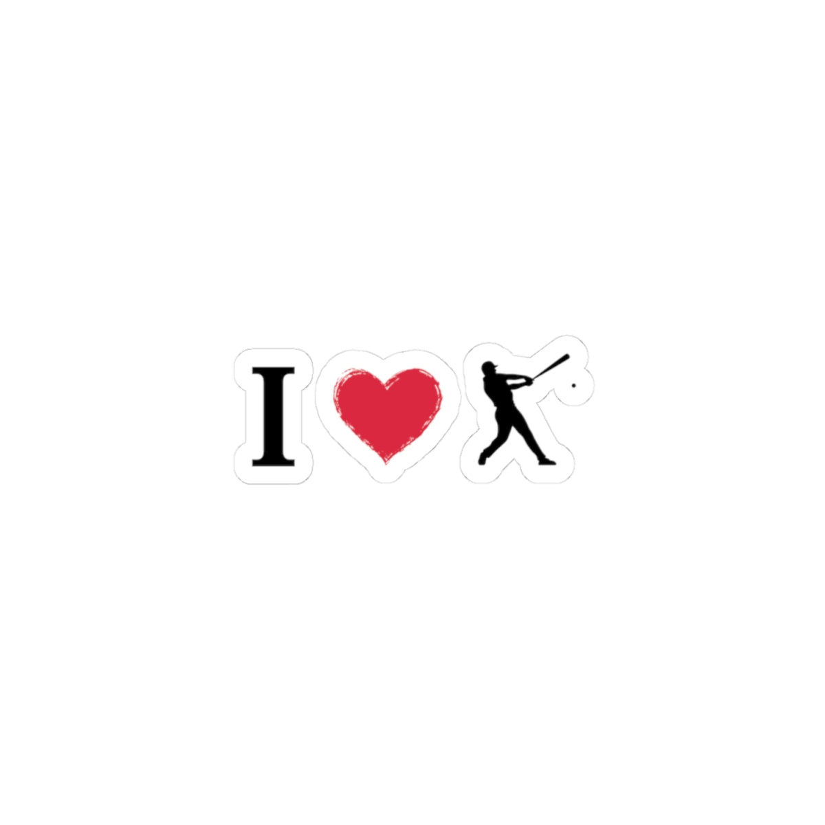 I Love Baseball Kiss-Cut Stickers | Sports Gear, Custom Decals, Laptop Stickers, Gift for Athletes, Motivational Decor