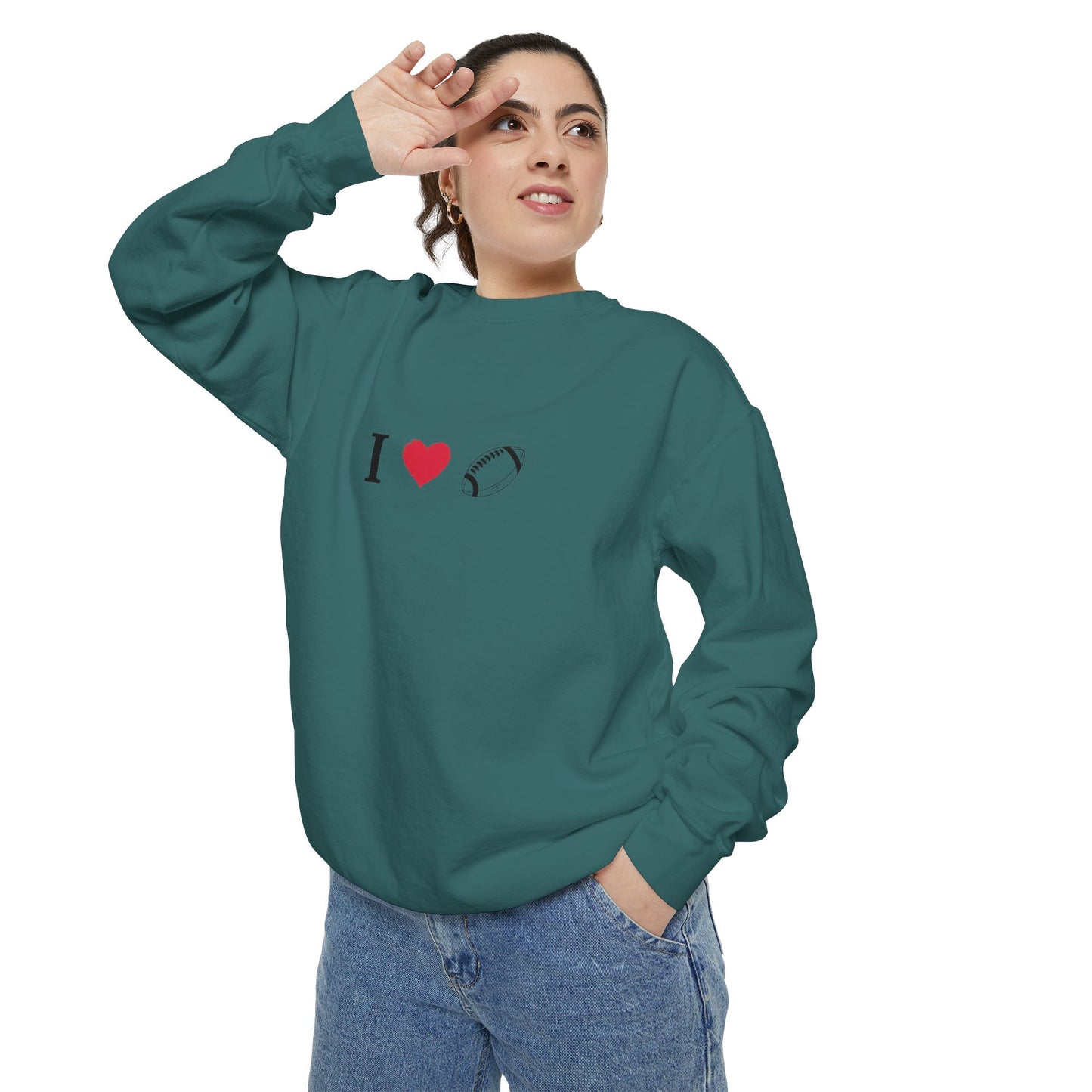 Unisex Sweatshirt, I love Football, Cozy, Perfect for Everyday Wear, Gift Idea for Friends, Couples, and Special Occasions