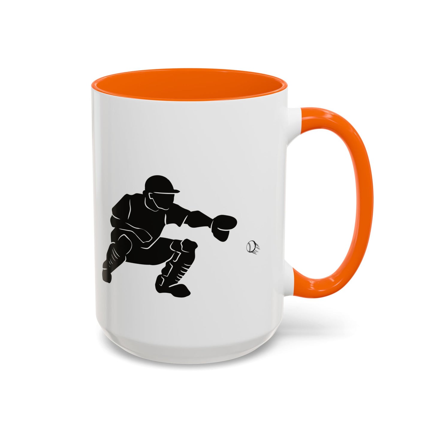 Baseball Catcher Coffee Mug, Sports Gift for Coaches, Black Accent Mug for Fans, Perfect for Birthdays & Celebrations, Unique Cup