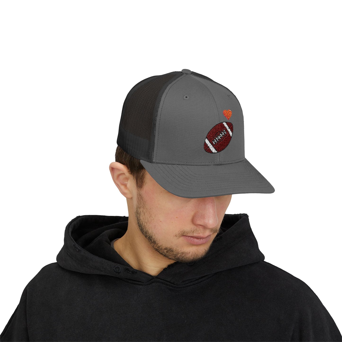 Football Love Snapback Trucker Cap, Sports Hat, Gift for Sports Fans, Casual Wear, Outdoor Activities