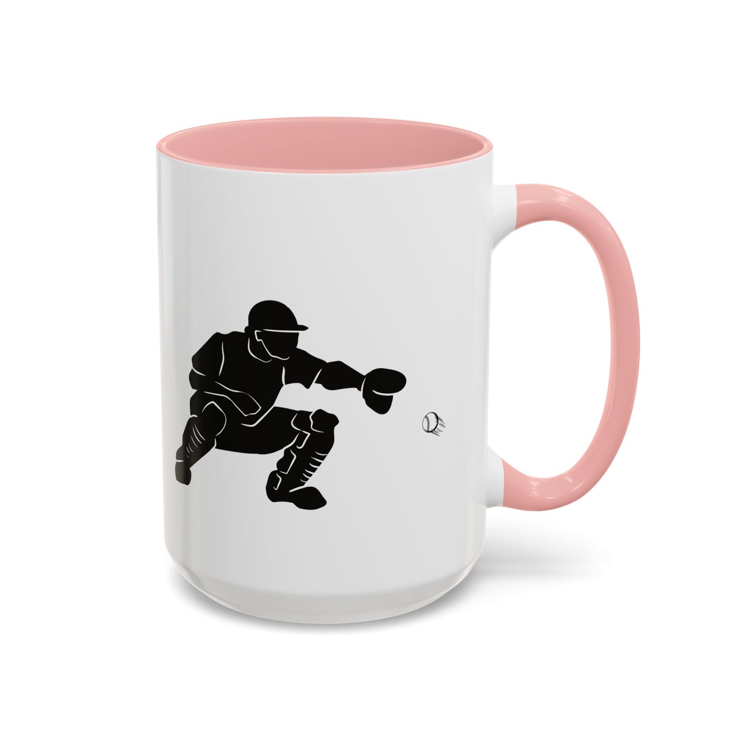 Baseball Catcher Coffee Mug, Sports Gift for Coaches, Black Accent Mug for Fans, Perfect for Birthdays & Celebrations, Unique Cup