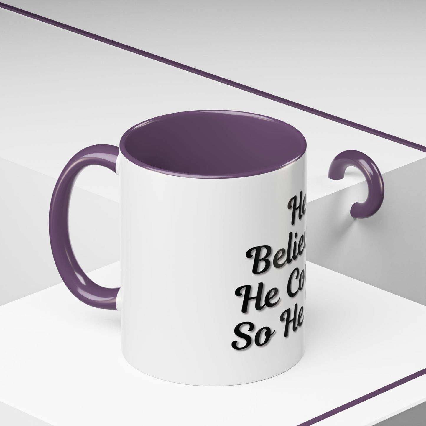 Inspirational Accent Coffee Mug - 'He Believed He Could, So He Did' - Perfect Gift for Motivational Moments