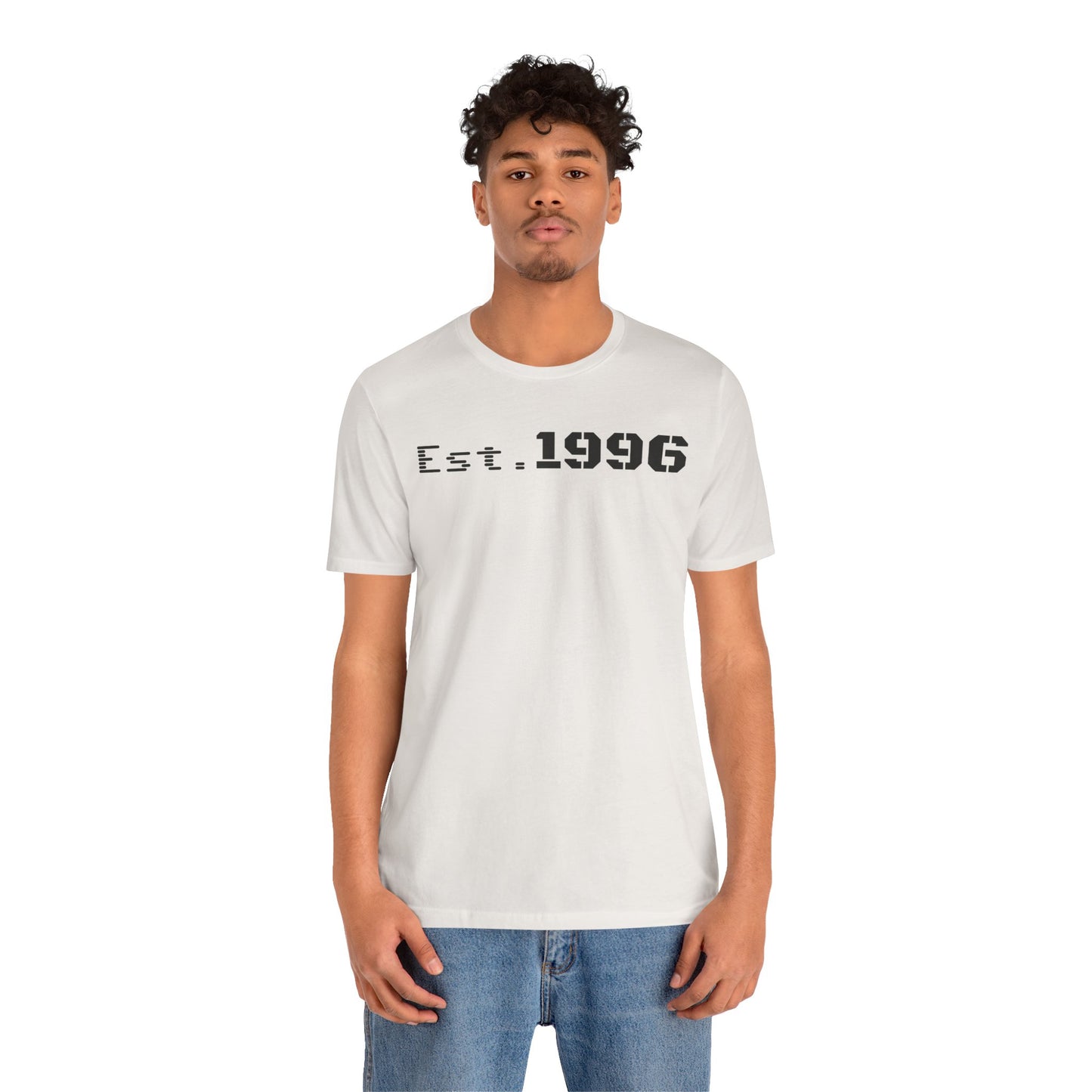 Unisex Jersey Tee - 'Est. 1996' Graphic Shirt, Birthday Gift, Casual Wear, Vintage Style, Retro Fashion, Gift for Him/Her