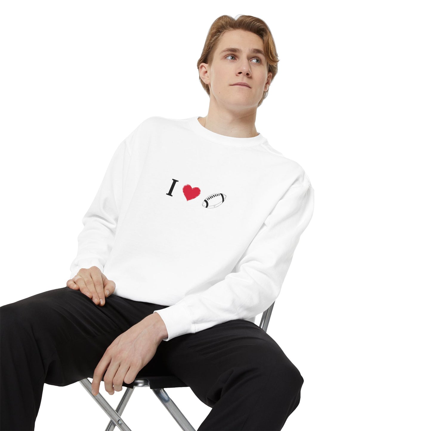 Unisex Sweatshirt, I love Football, Cozy, Perfect for Everyday Wear, Gift Idea for Friends, Couples, and Special Occasions