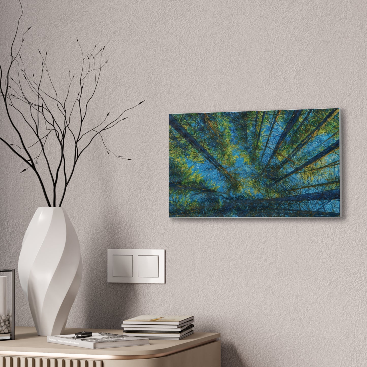Canvas Wall Art, Forest Perspective Print, Nature Decor, Home & Office Art, Rustic Wall Hanging, Tree Art for Nature Lovers