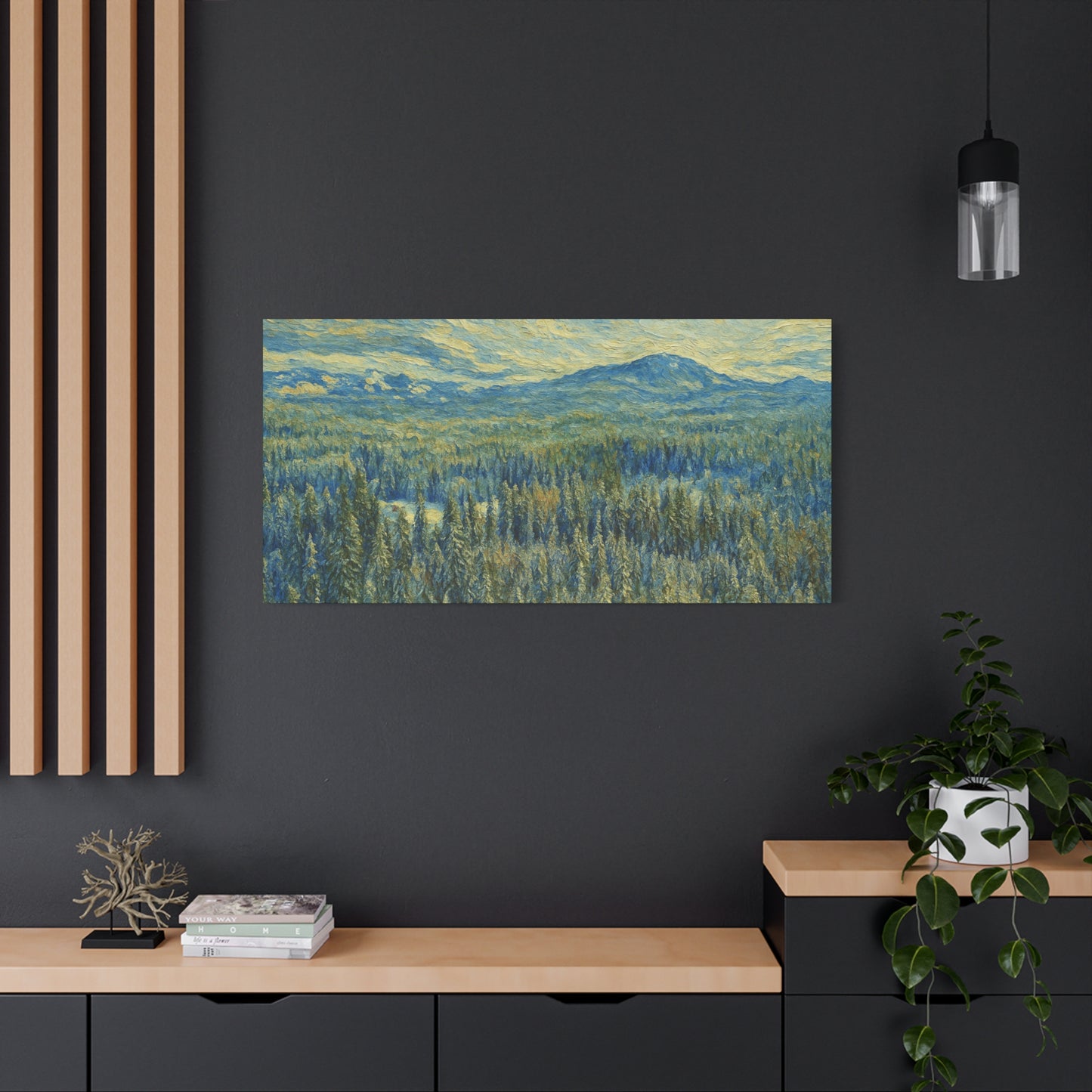 Scenic Landscape Canvas Print, Rustic Home Decor, Wall Art for Nature Lovers, Gift for Art Enthusiasts, Serene Forest Artwork