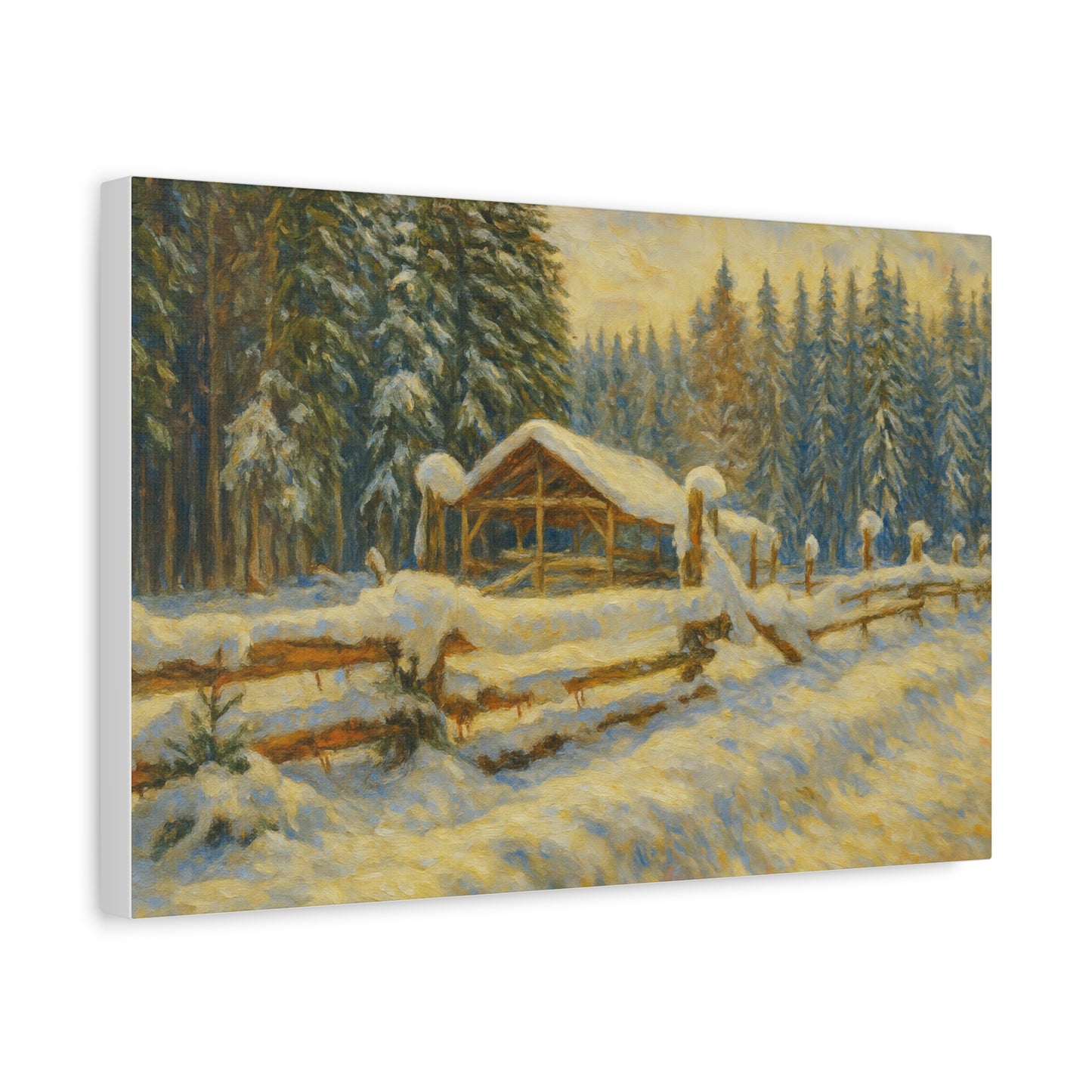 Canvas Wall Art, Winter Landscape Print, Home Decor, Rustic Art, Gift for Nature Lovers, Holiday Decoration