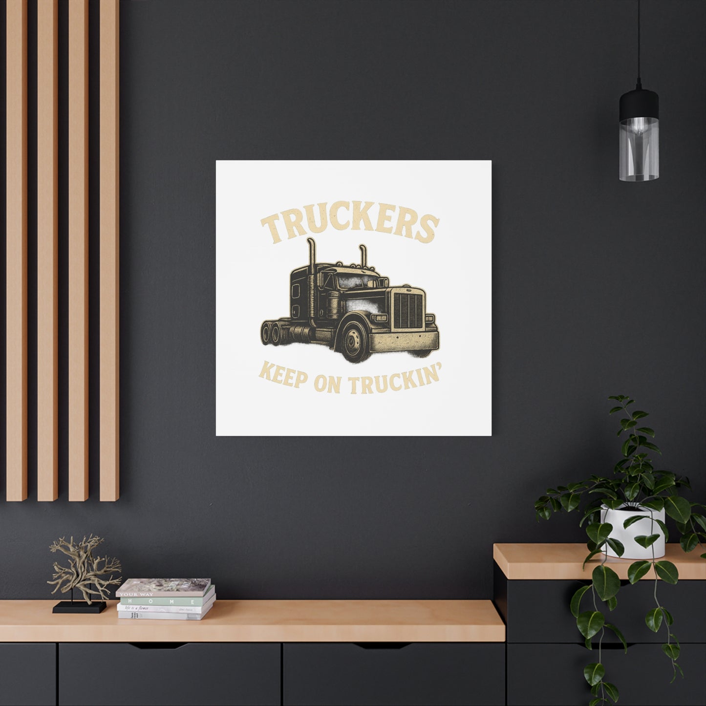 Truckers Canvas Wall Art, Keep on Truckin' Decor, Gift for Drivers, Trucking Artwork, Transportation Gift