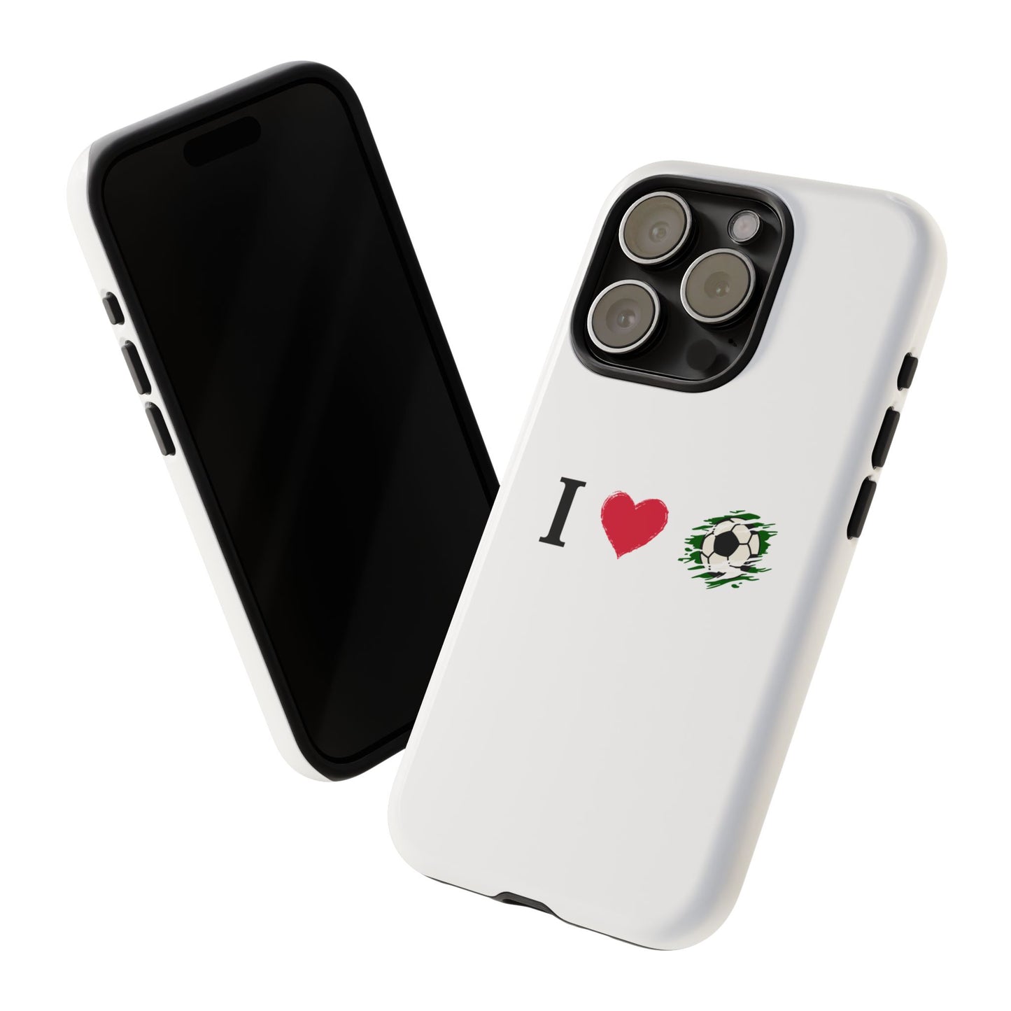 Soccer Phone Case, I Love Soccer, Tough Case Cover, Sporty Phone Accessories, Gift for Soccer Lovers, Unique Soccer Design
